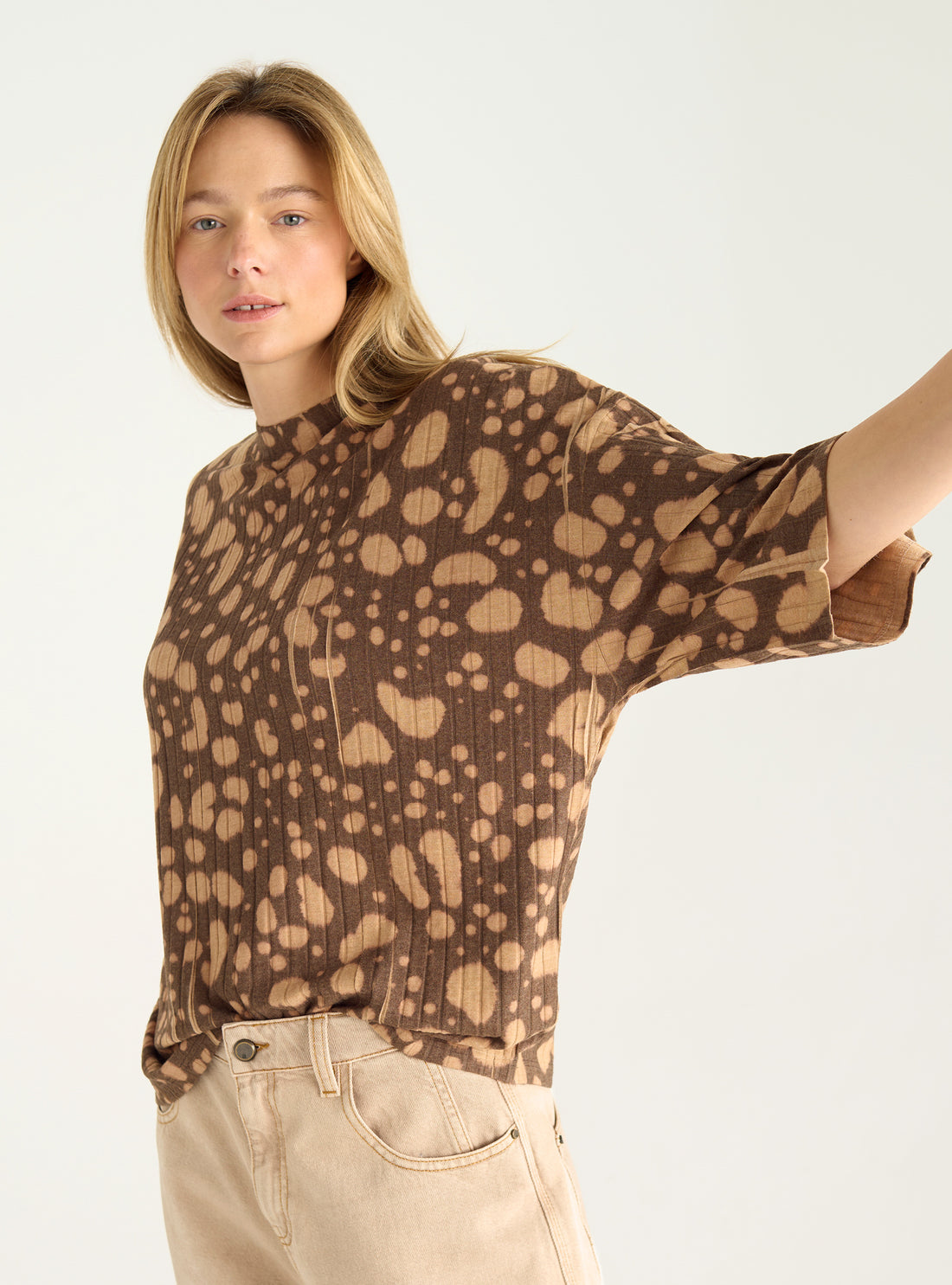 T-shirt en maille plissée