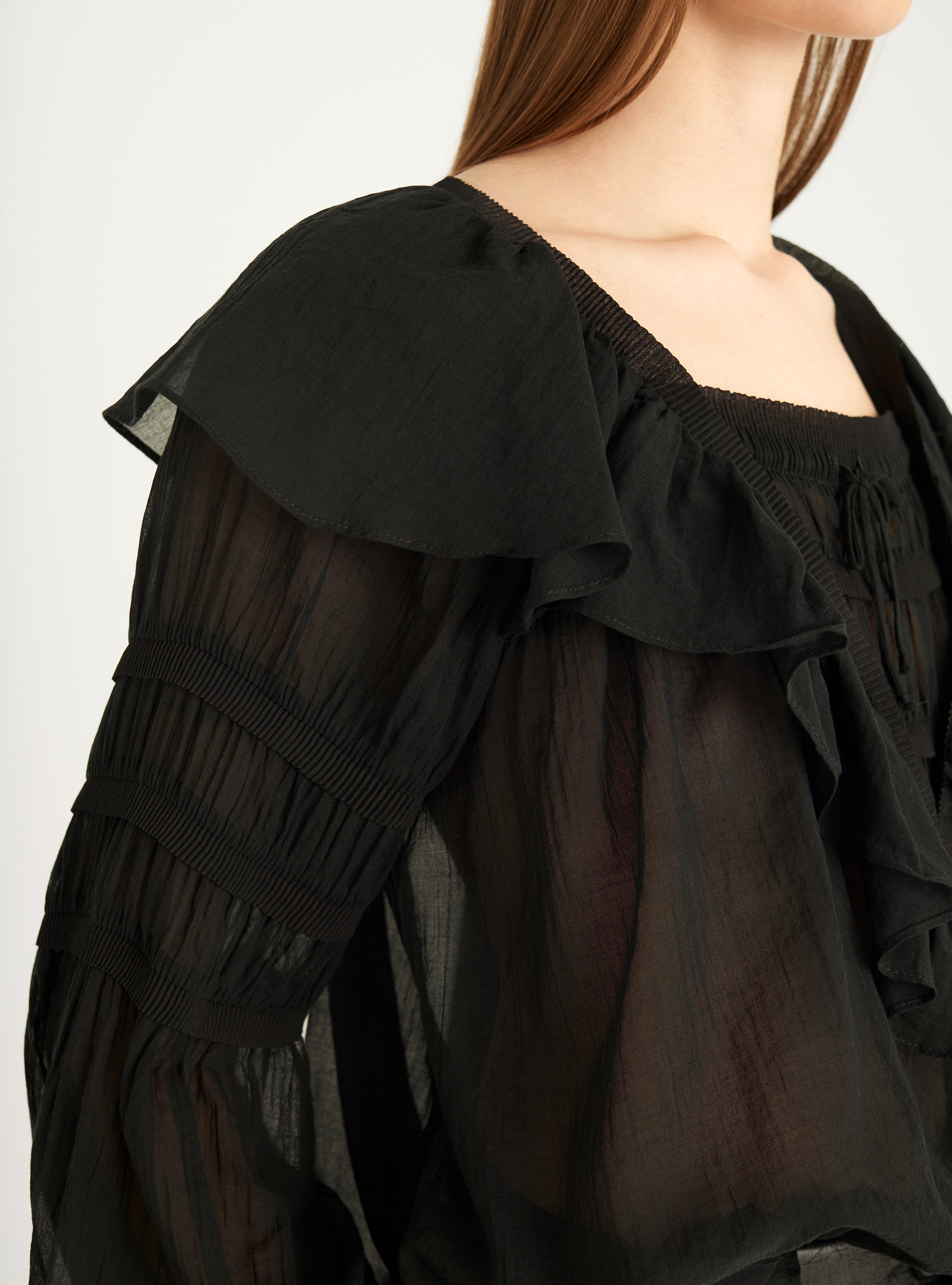 Blouse en voile plissé