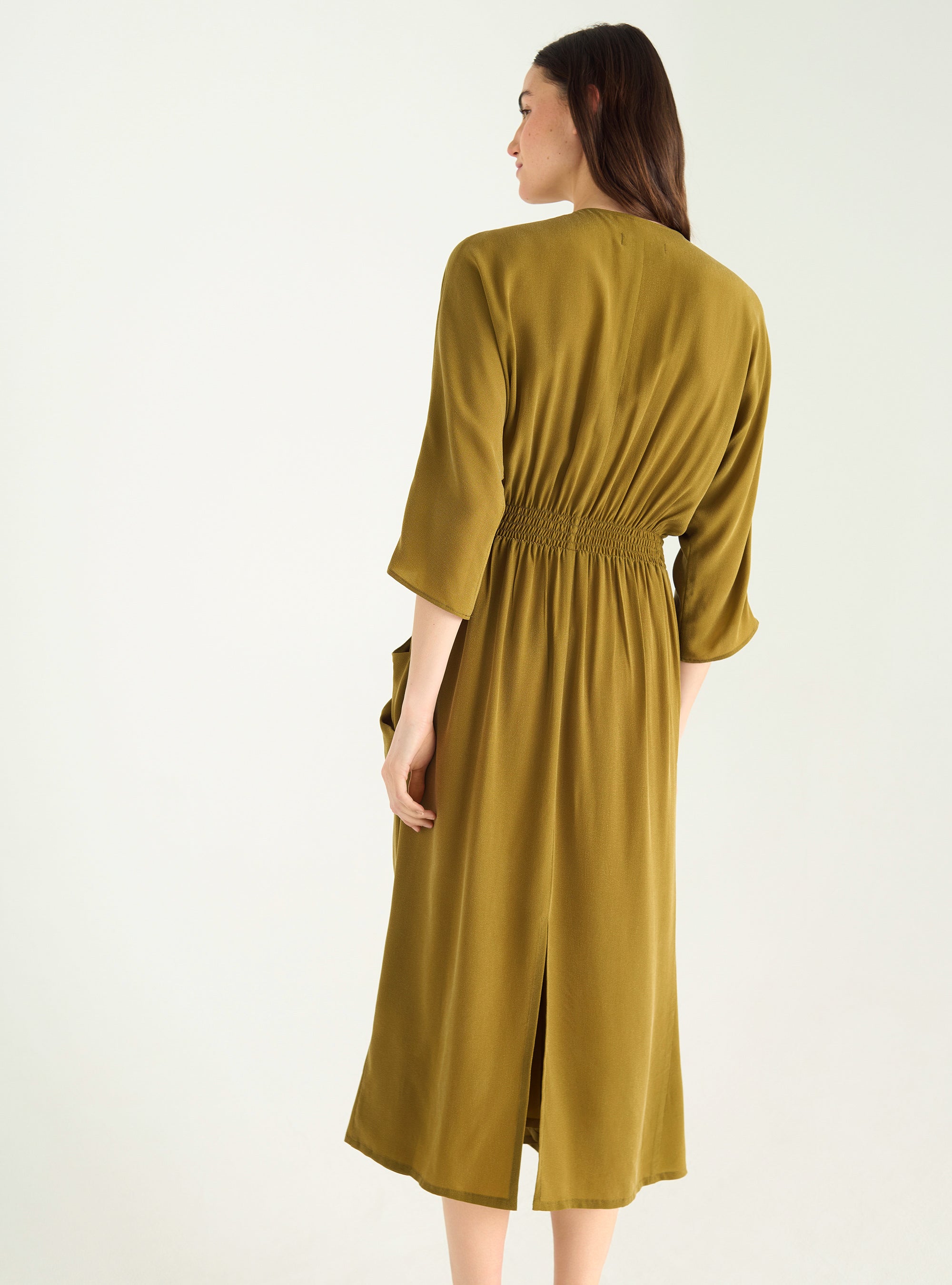 Robe en cupro effet lavé