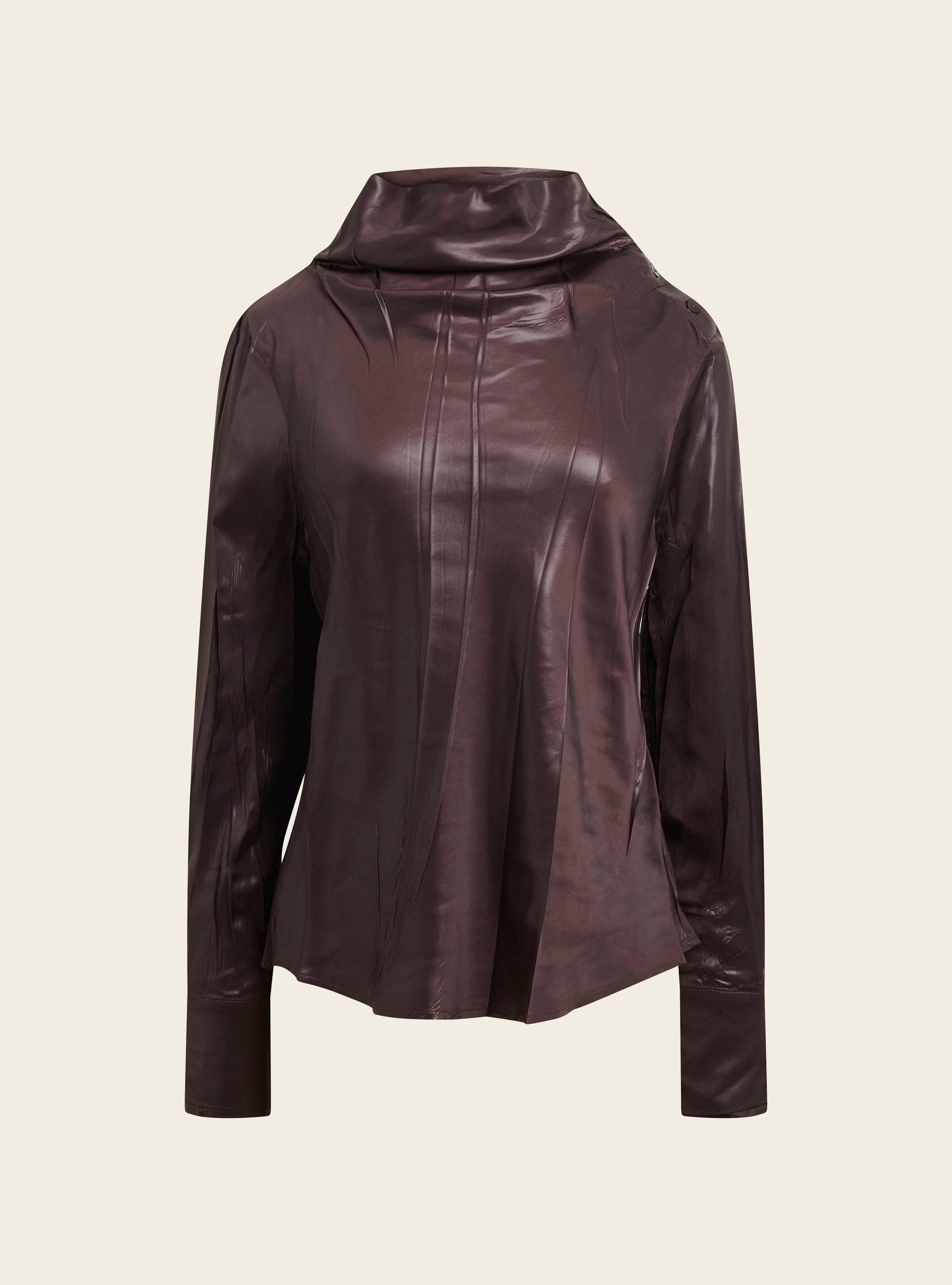 Blouse satinée à col montant Cotélac