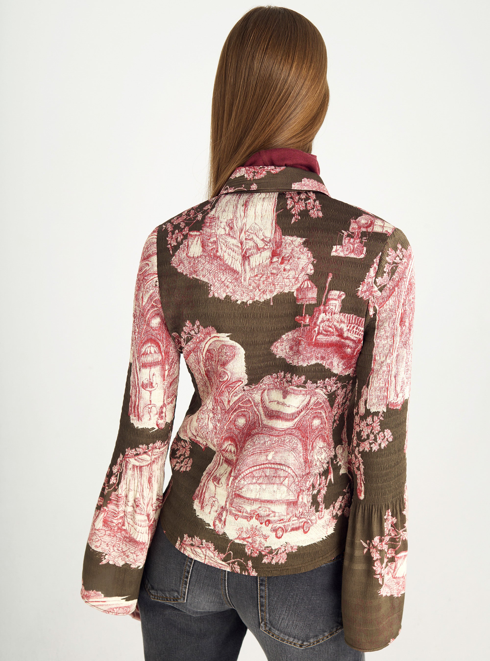 Chemise ajustée bouillonné