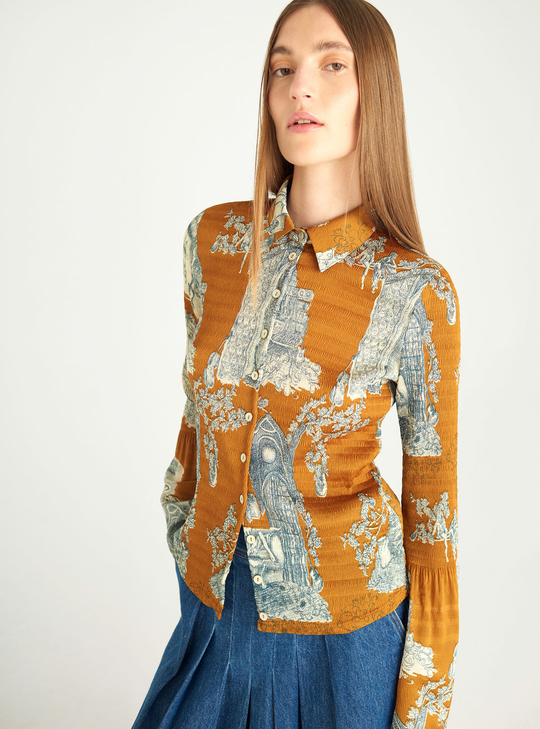 Chemise ajustée bouillonné