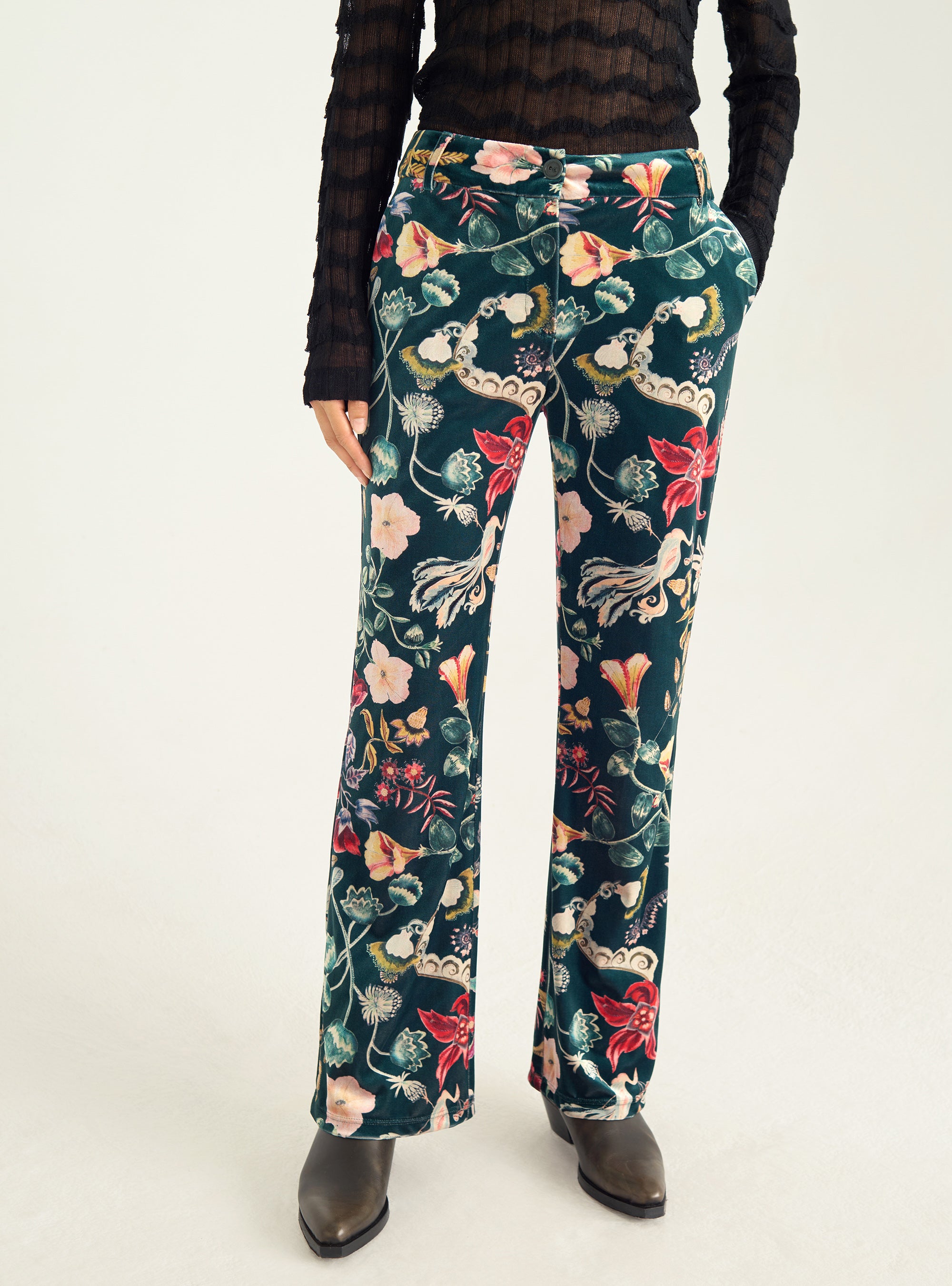 Pantalon en velours imprimé