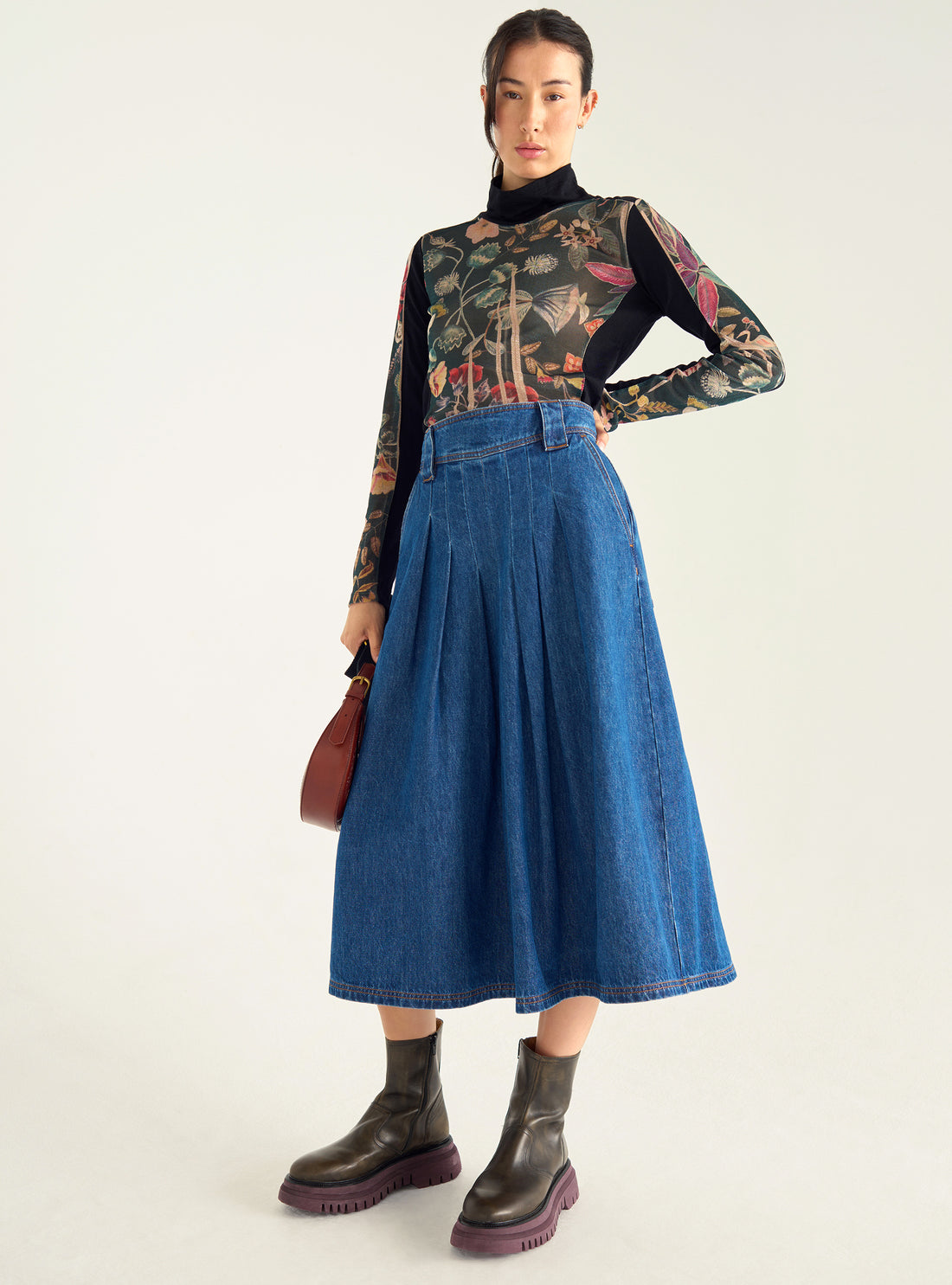 Jupe en denim brut