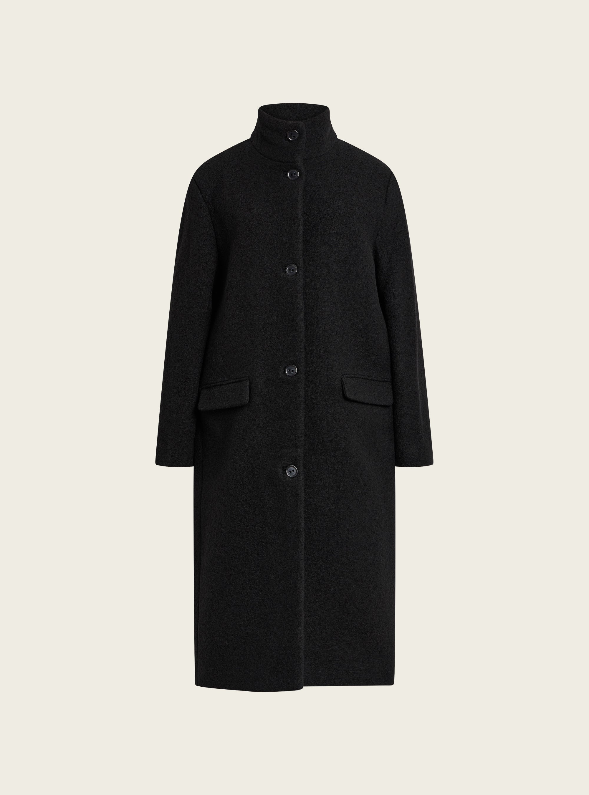 Manteau long en laine bouillie Cotélac