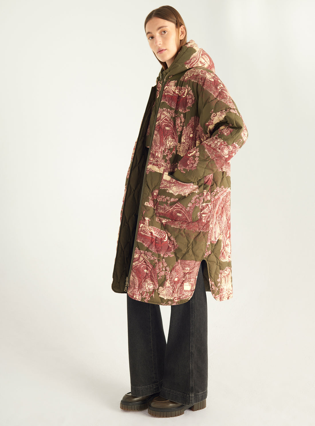 Doudoune longue réversible