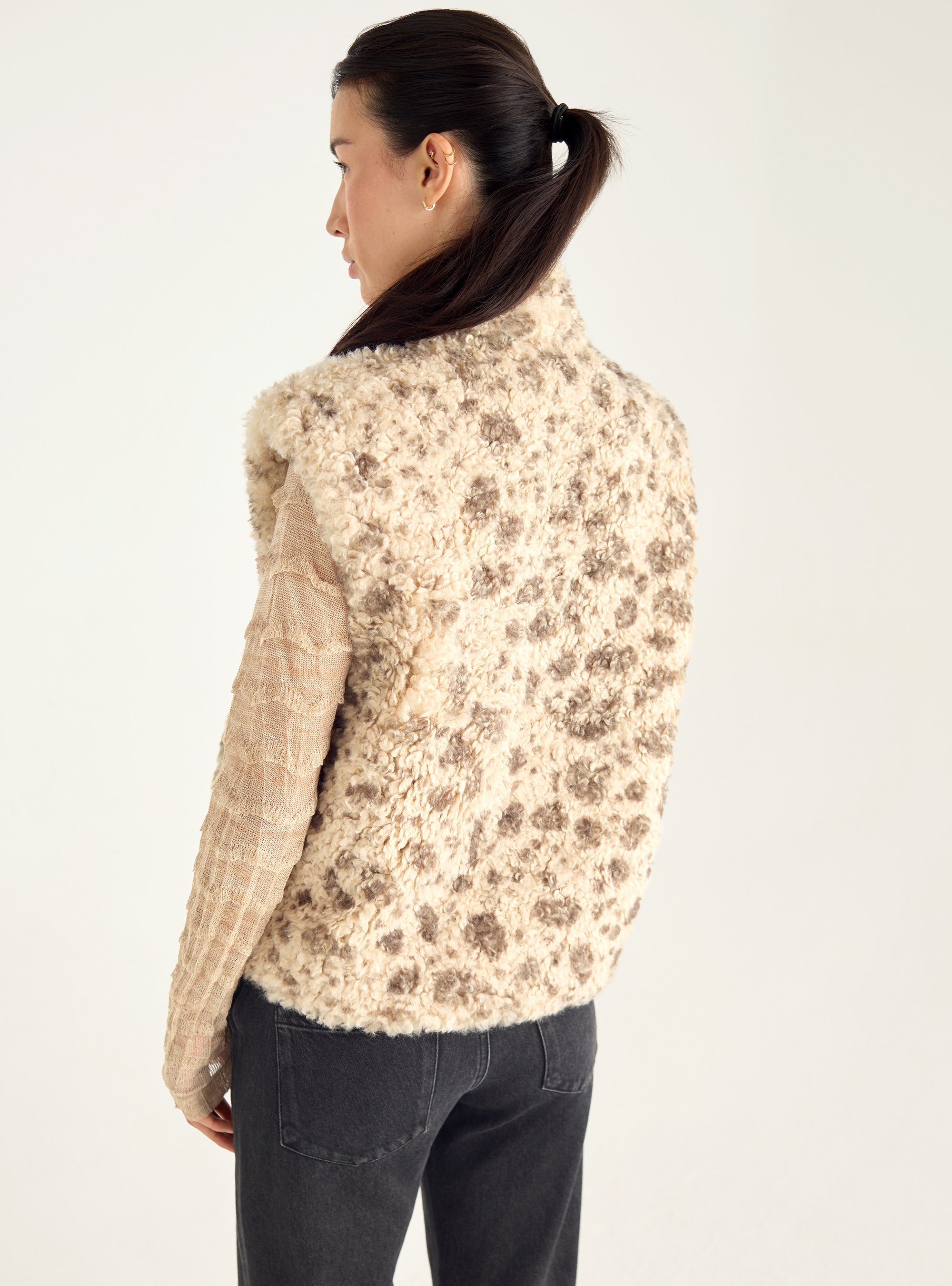 Gilet sans manches en fausse fourrure