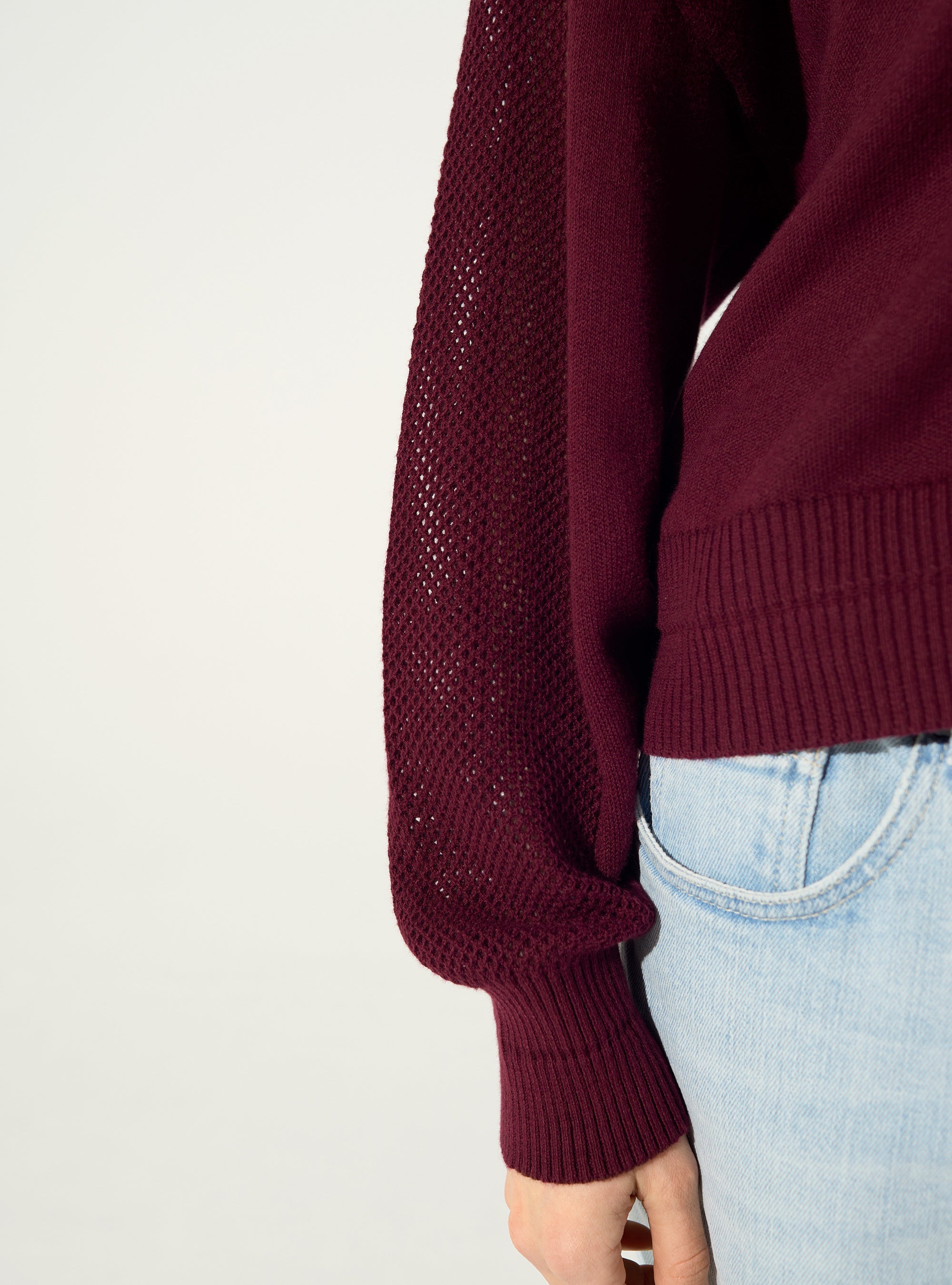 Cardigan en coton et cachemire rouge