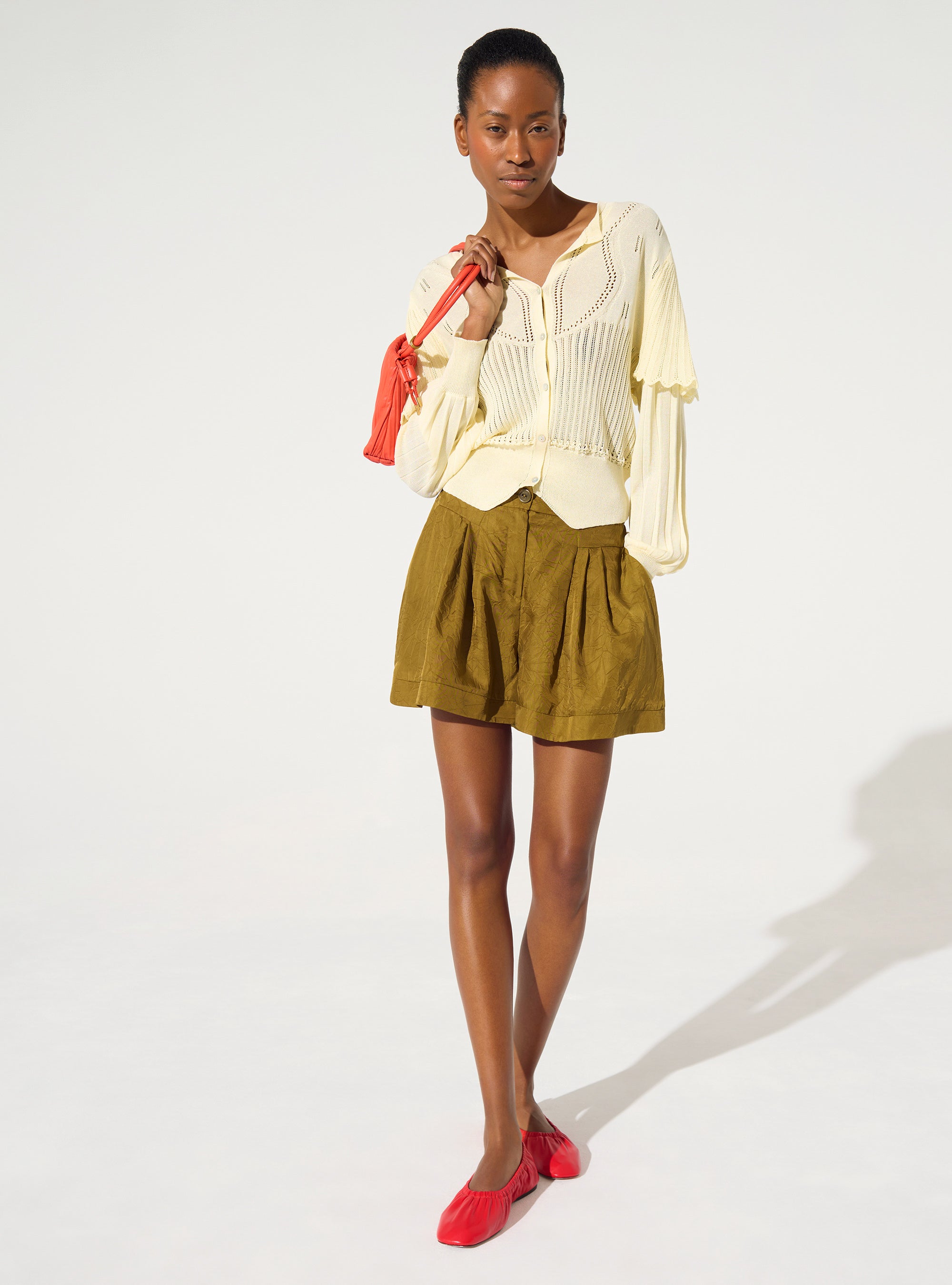 Short en cupro bronze