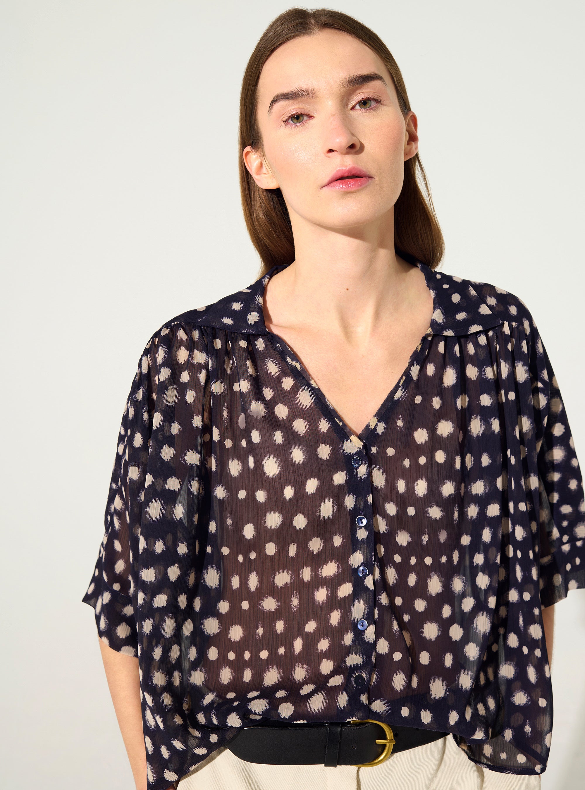 Chemise oversize XXL imprimé maison violette