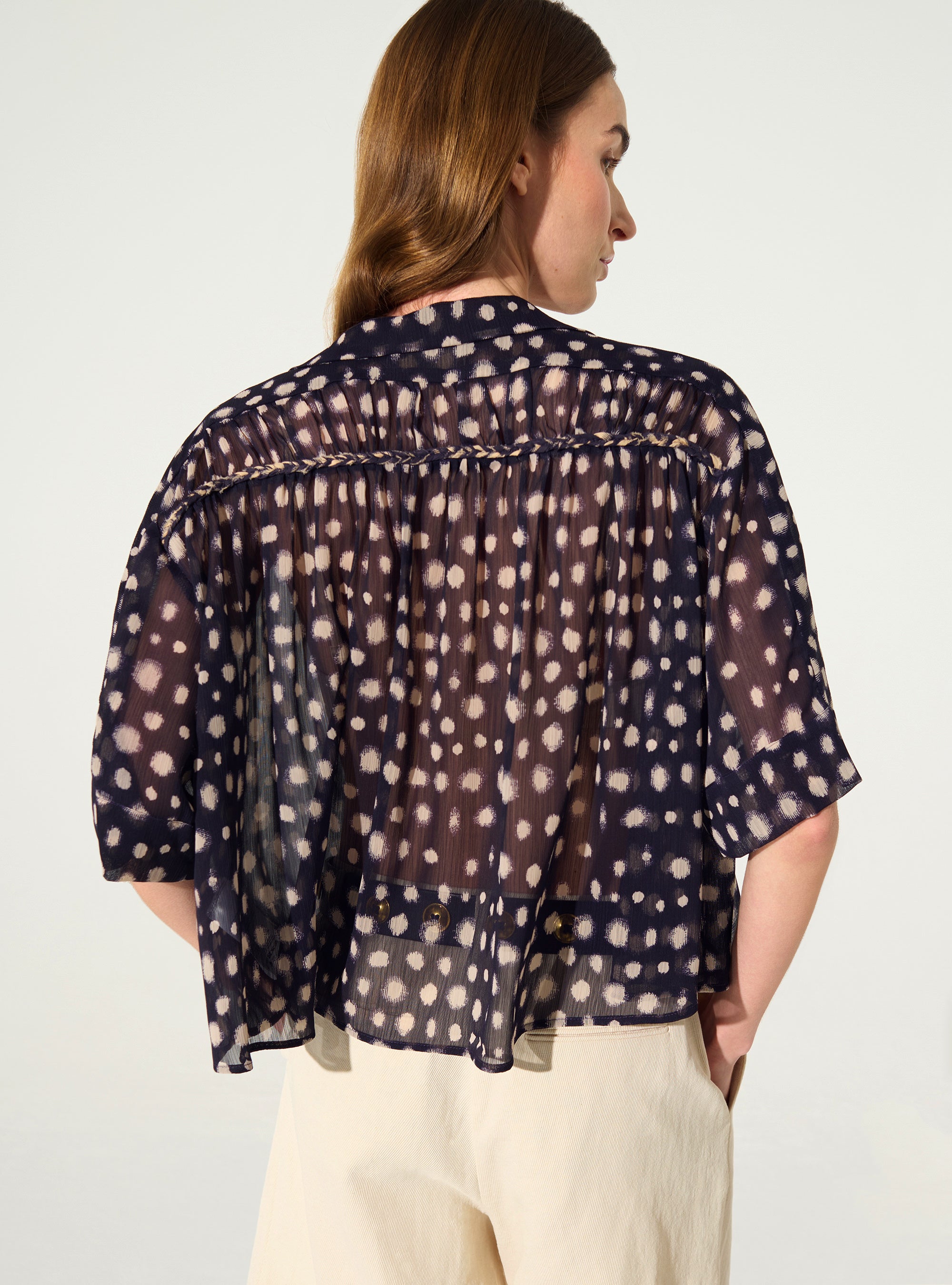 Chemise oversize XXL imprimé maison violette