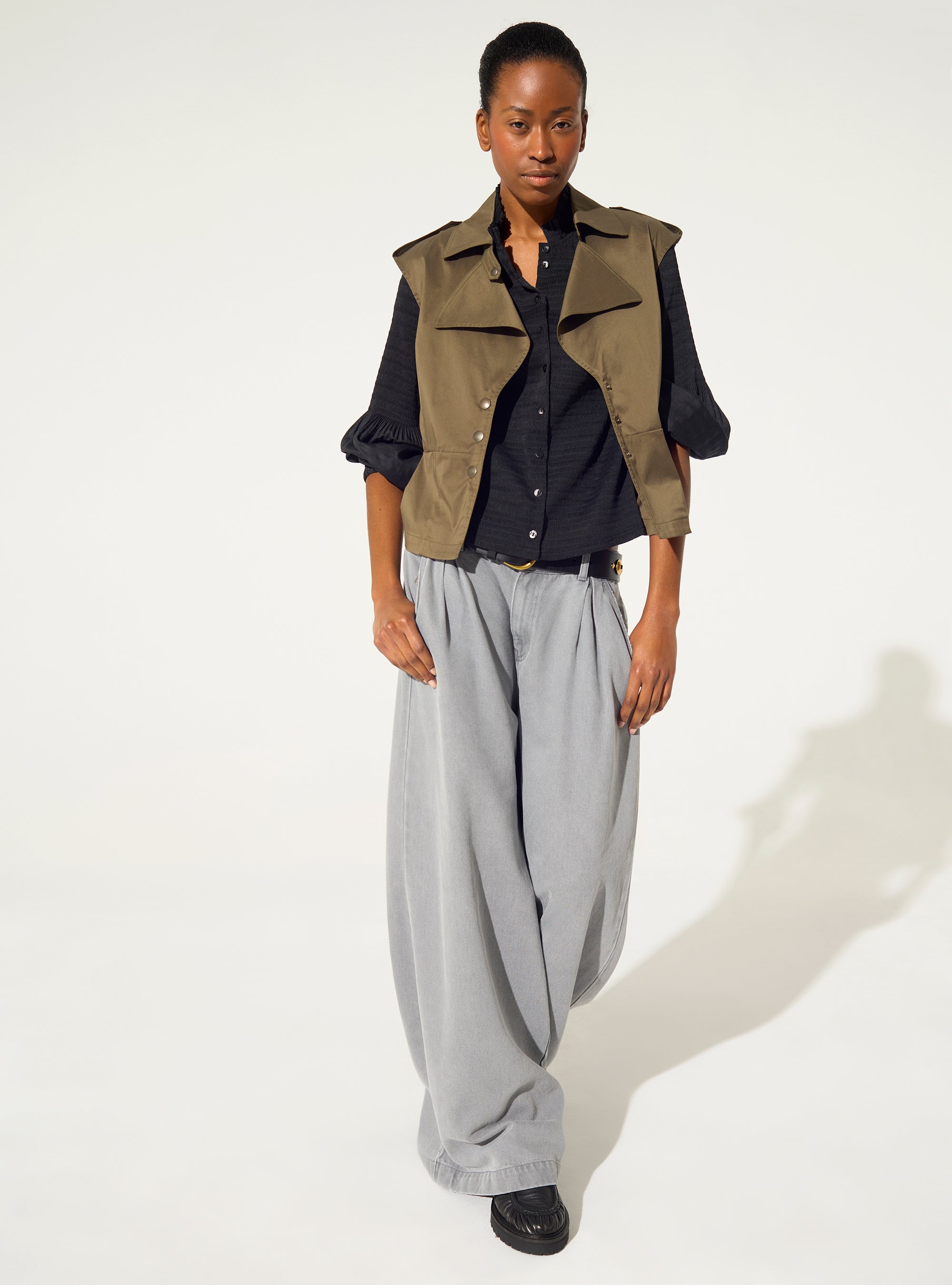 Chemise en coton marron