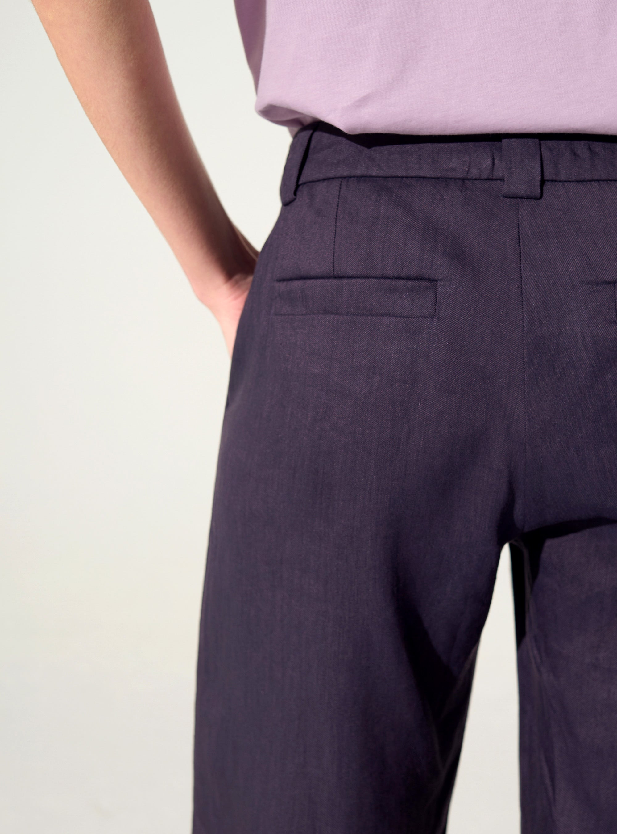 Pantalon en lin violet
