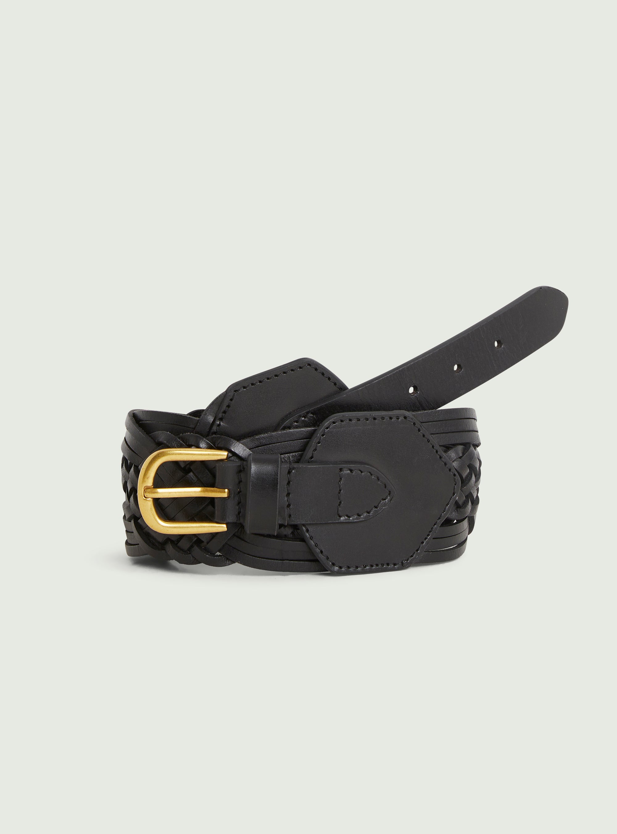 Black leather belt