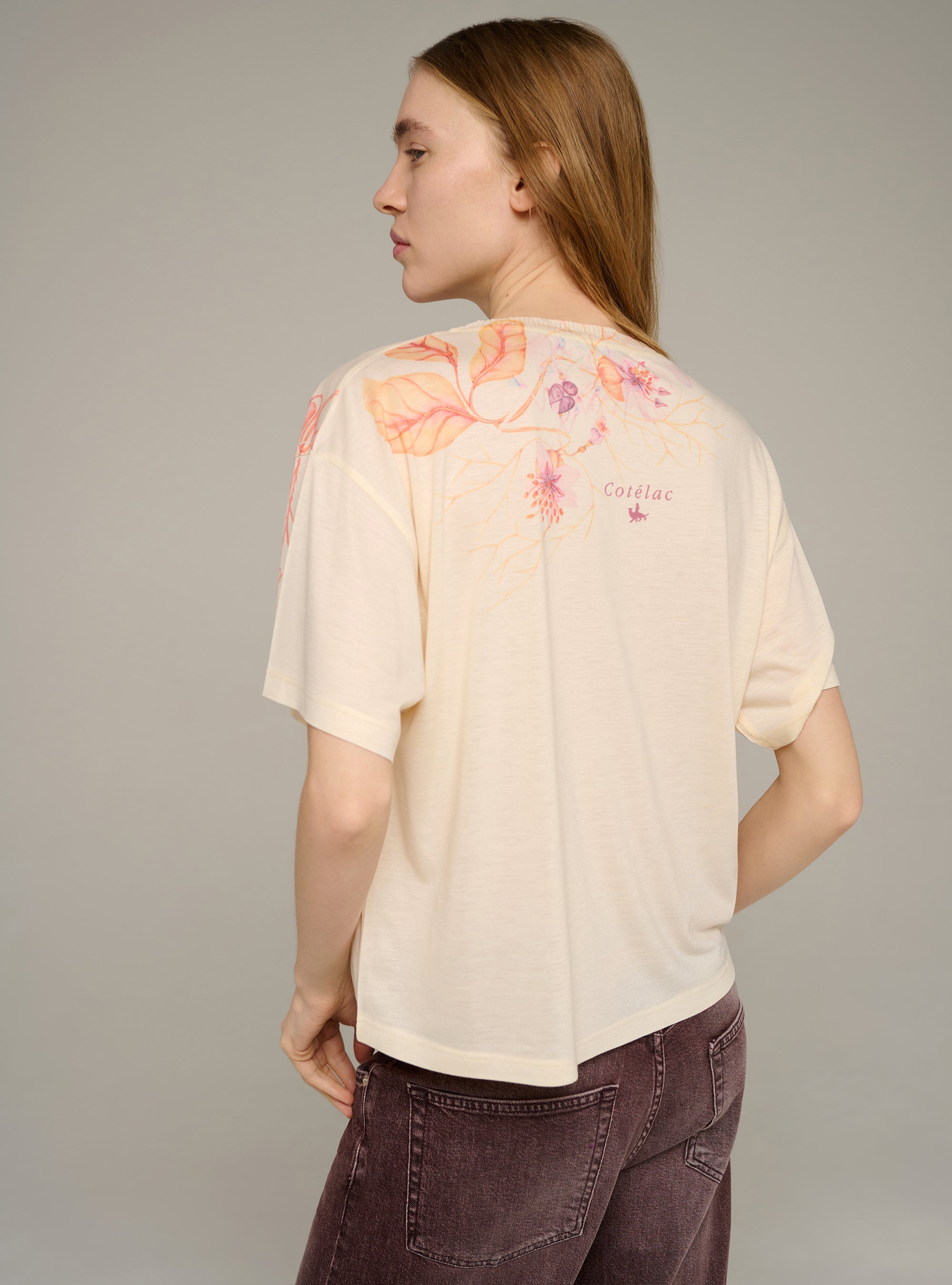 Cotélac tee-shirt imprimé grosses fleurs