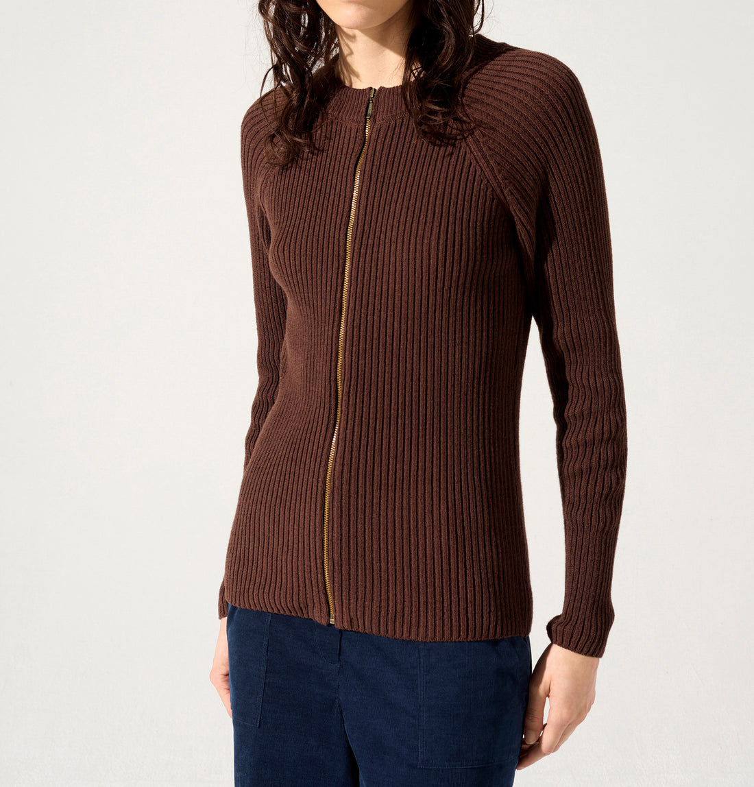 Strickjacke mit Reißverschluss