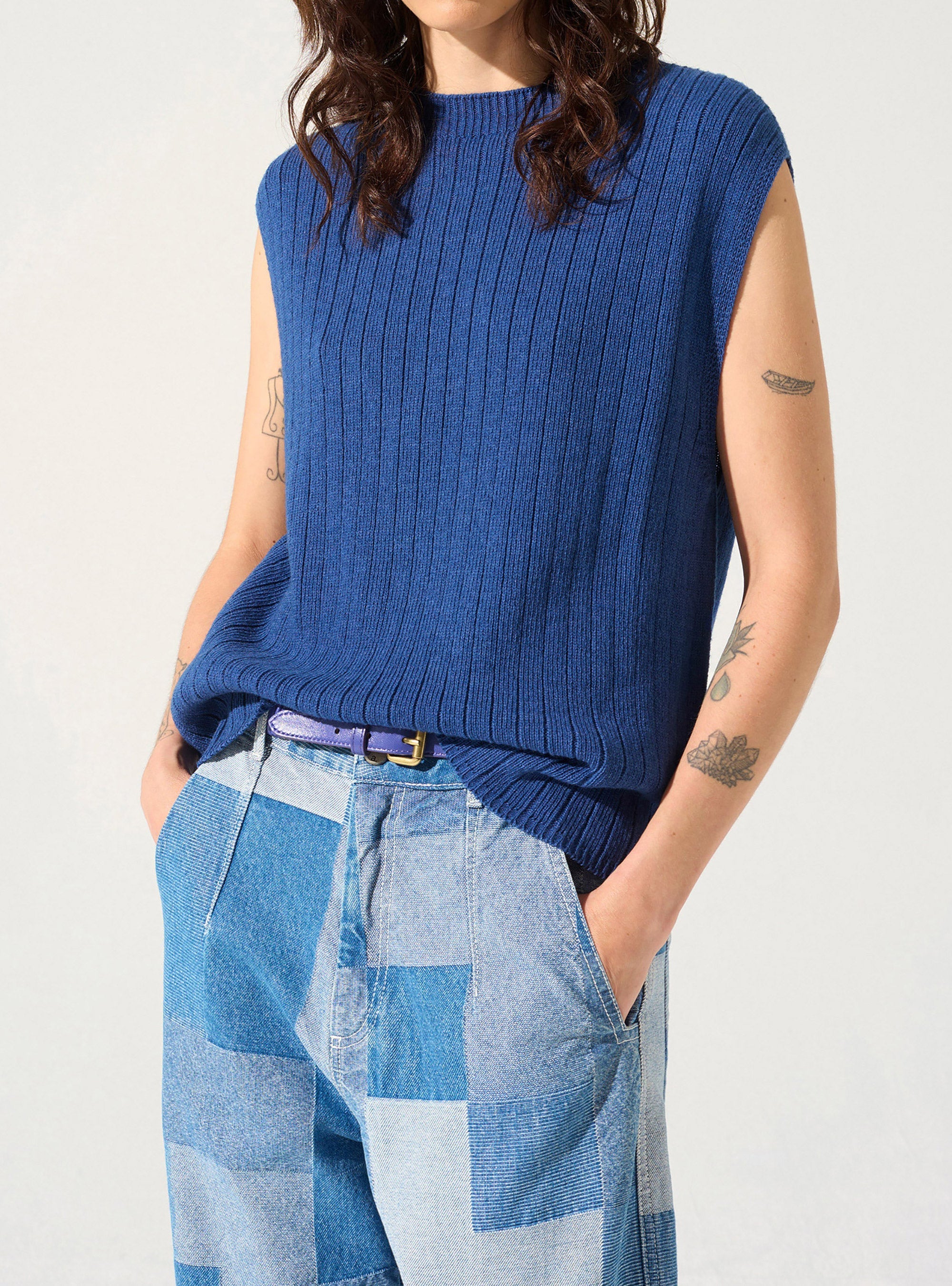 Ärmelloser Pullover