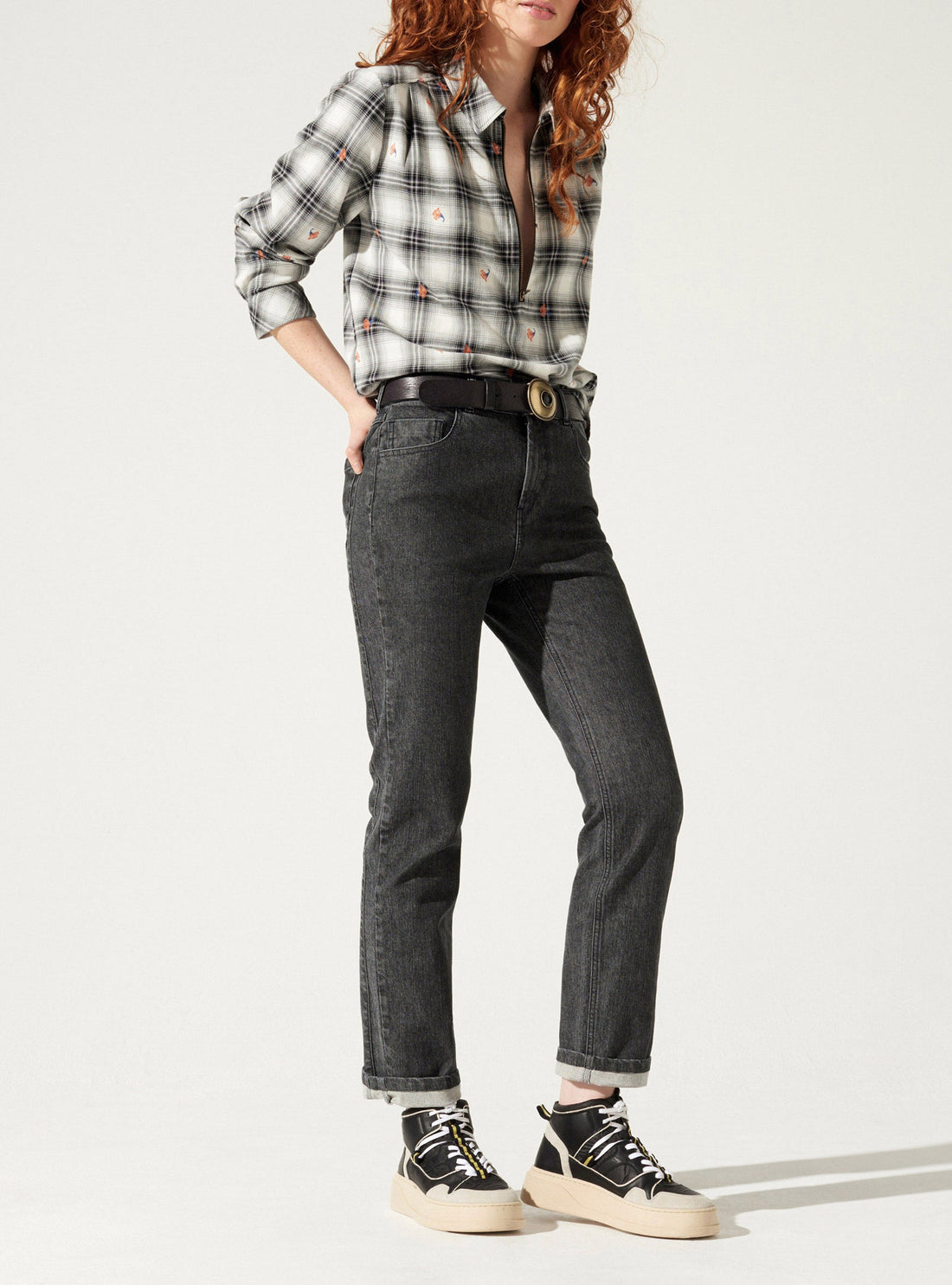 Bluse mit Reißverschluss