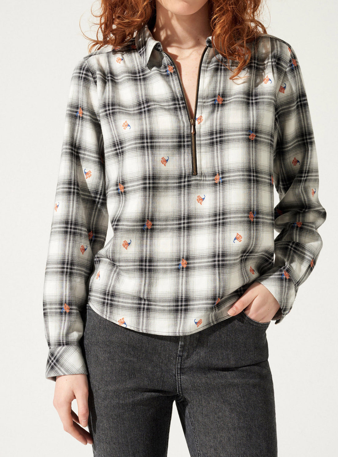 Bluse mit Reißverschluss