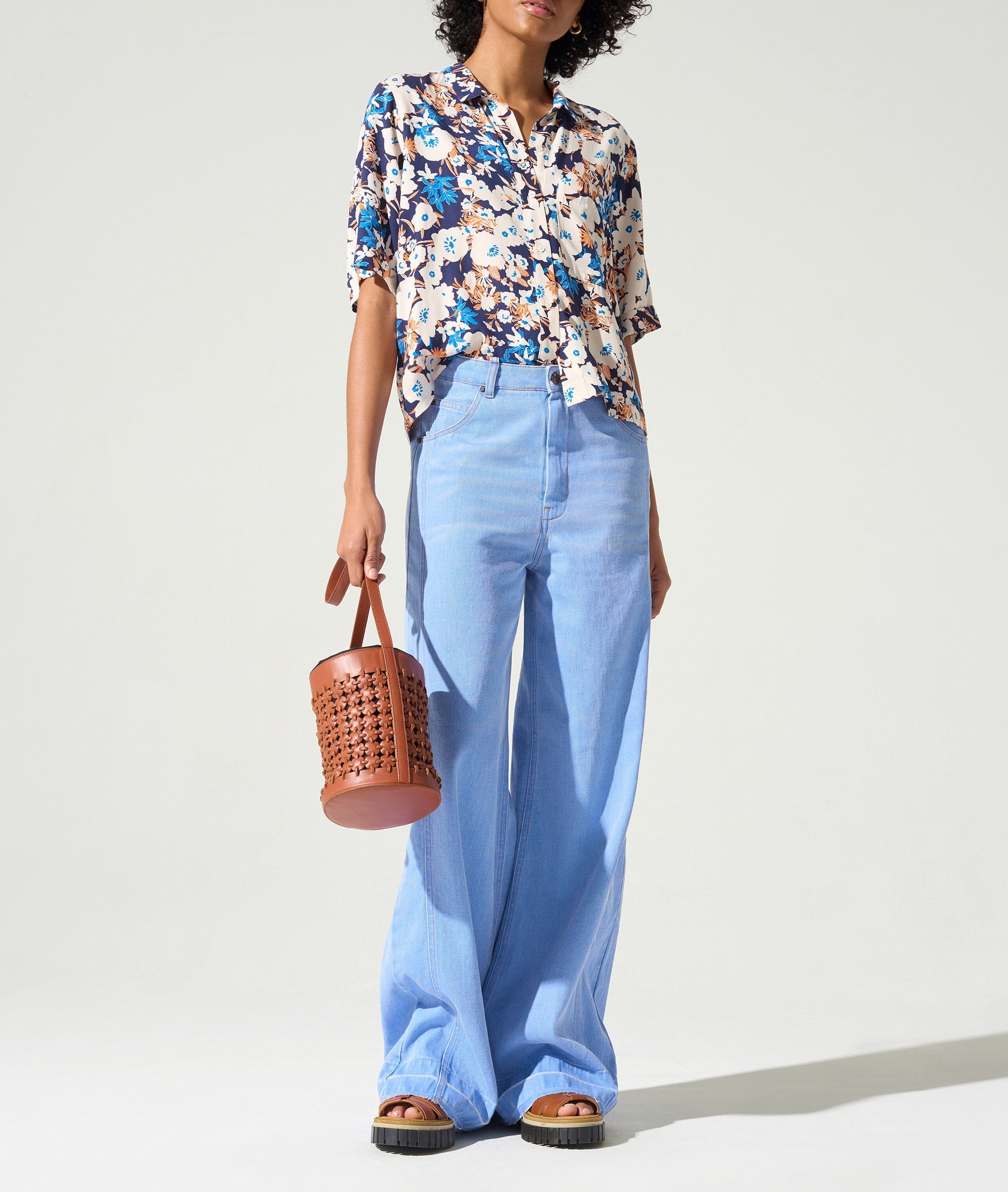 Chemise droite imprimée acoté 