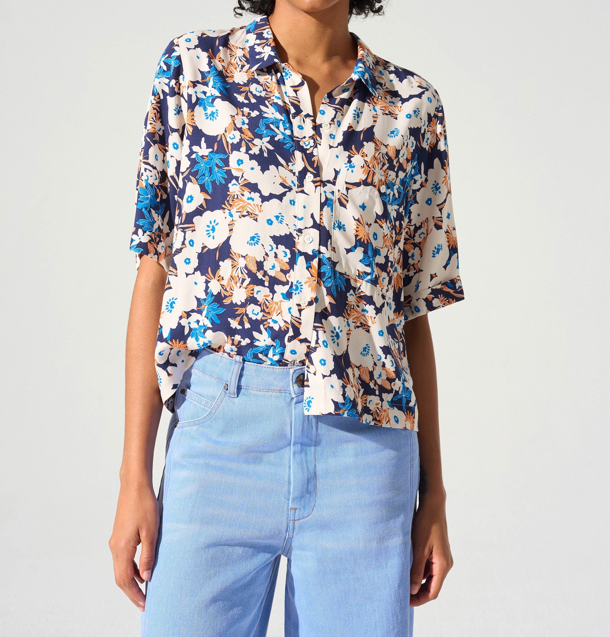 Chemise droite imprimée acoté 