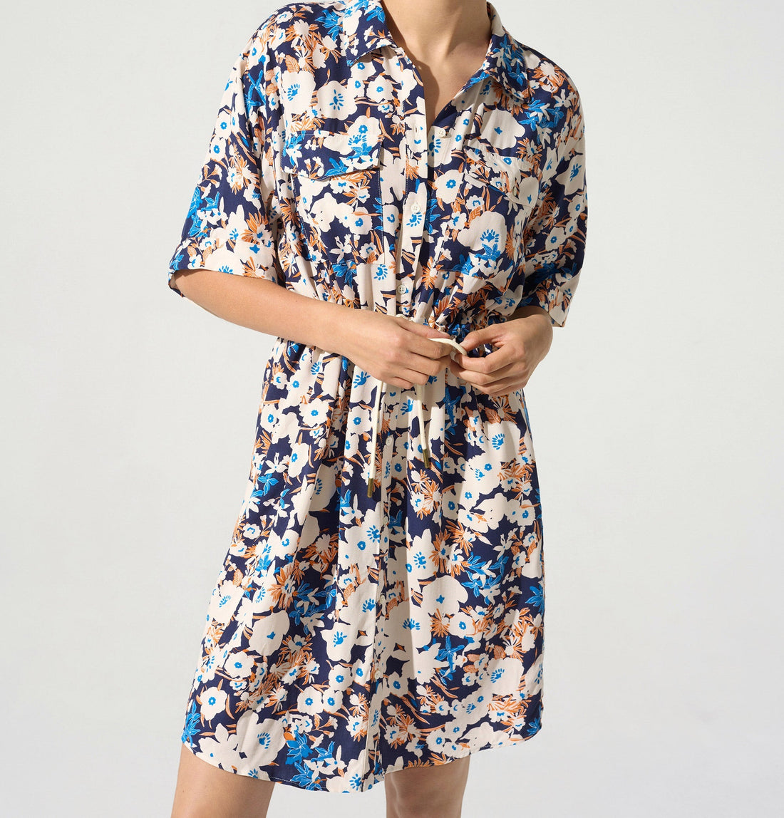 Robe chemise courte acoté 