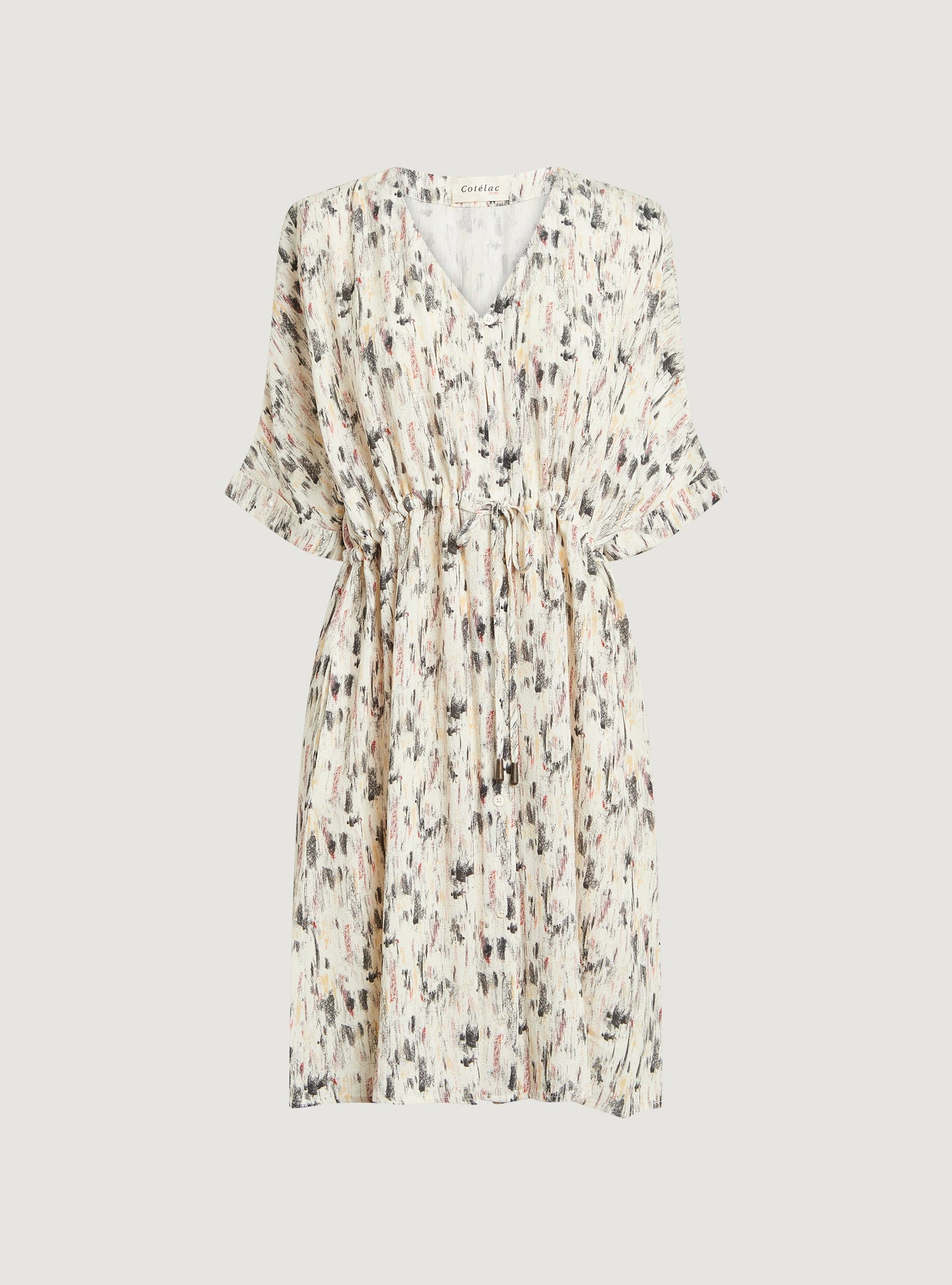 Robe courte encolure V imprimé « En relief » Acoté 