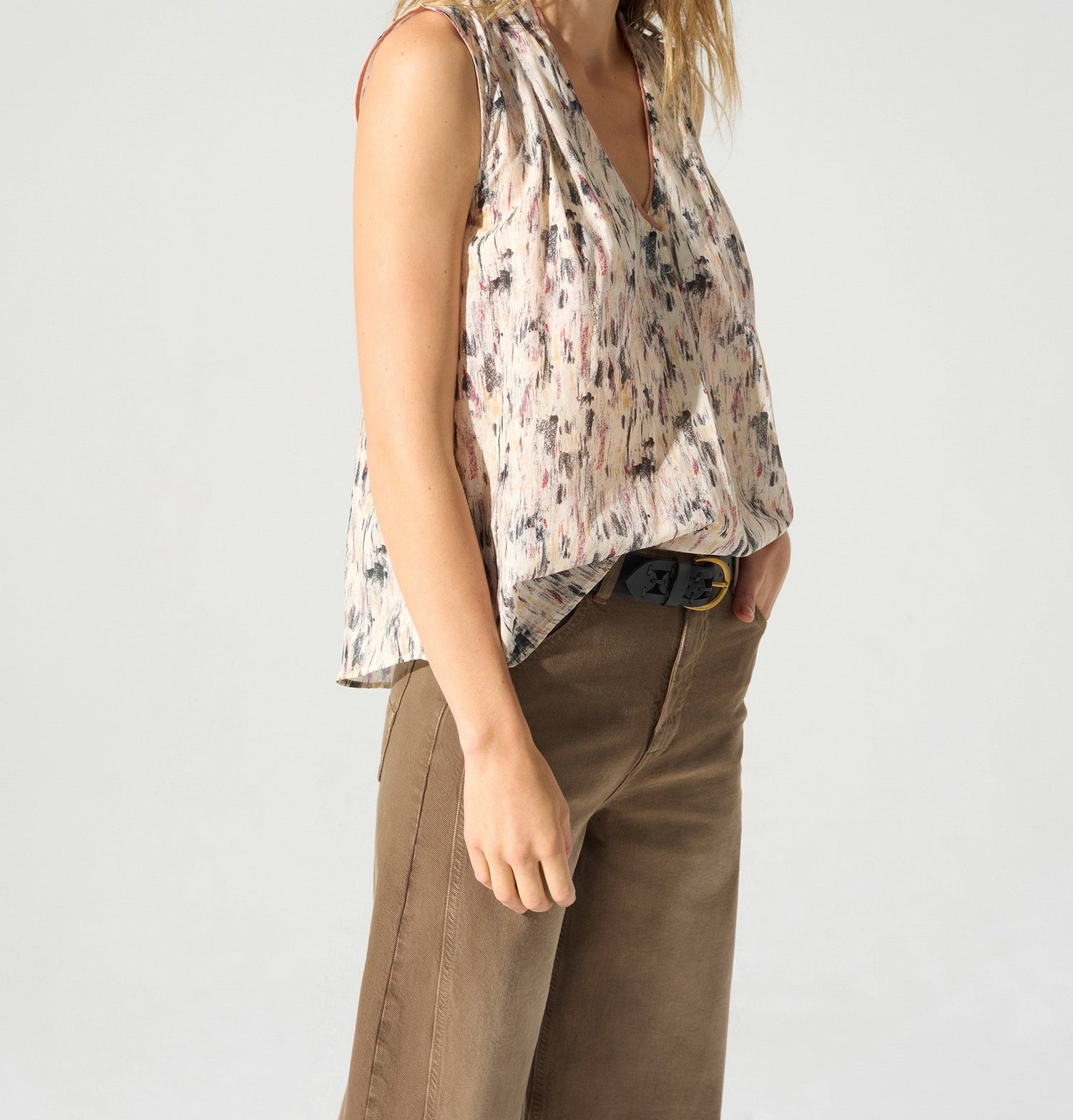 Débardeur encolure V acoté 