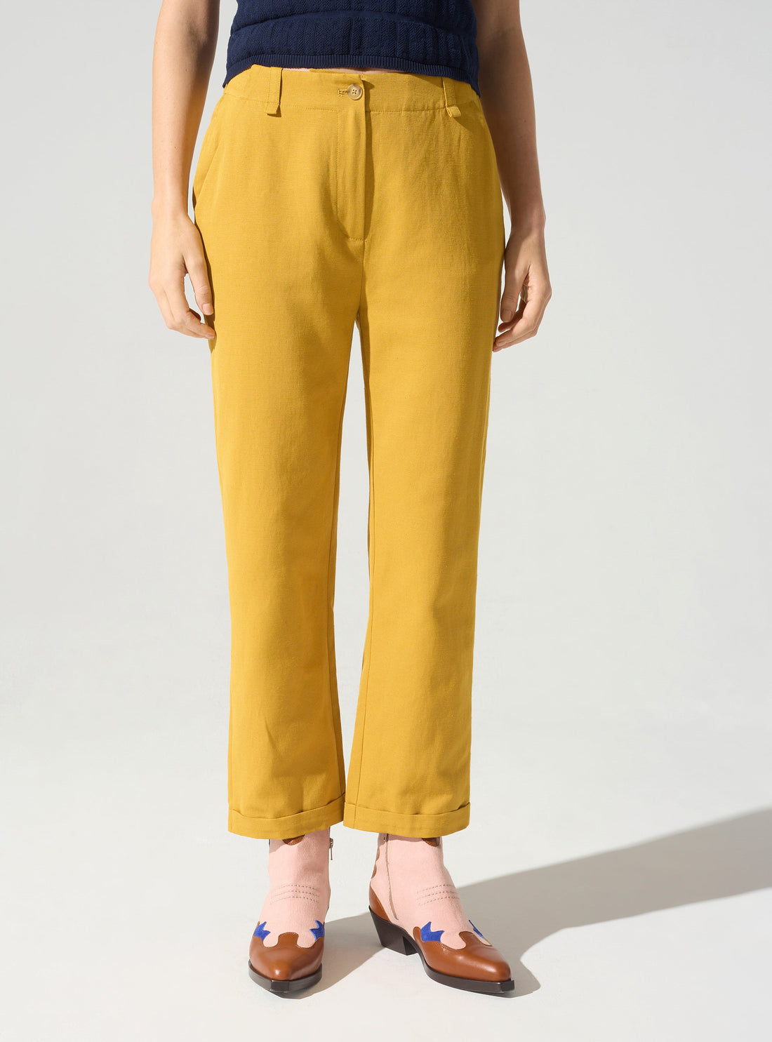 Pantalon carotte acoté 