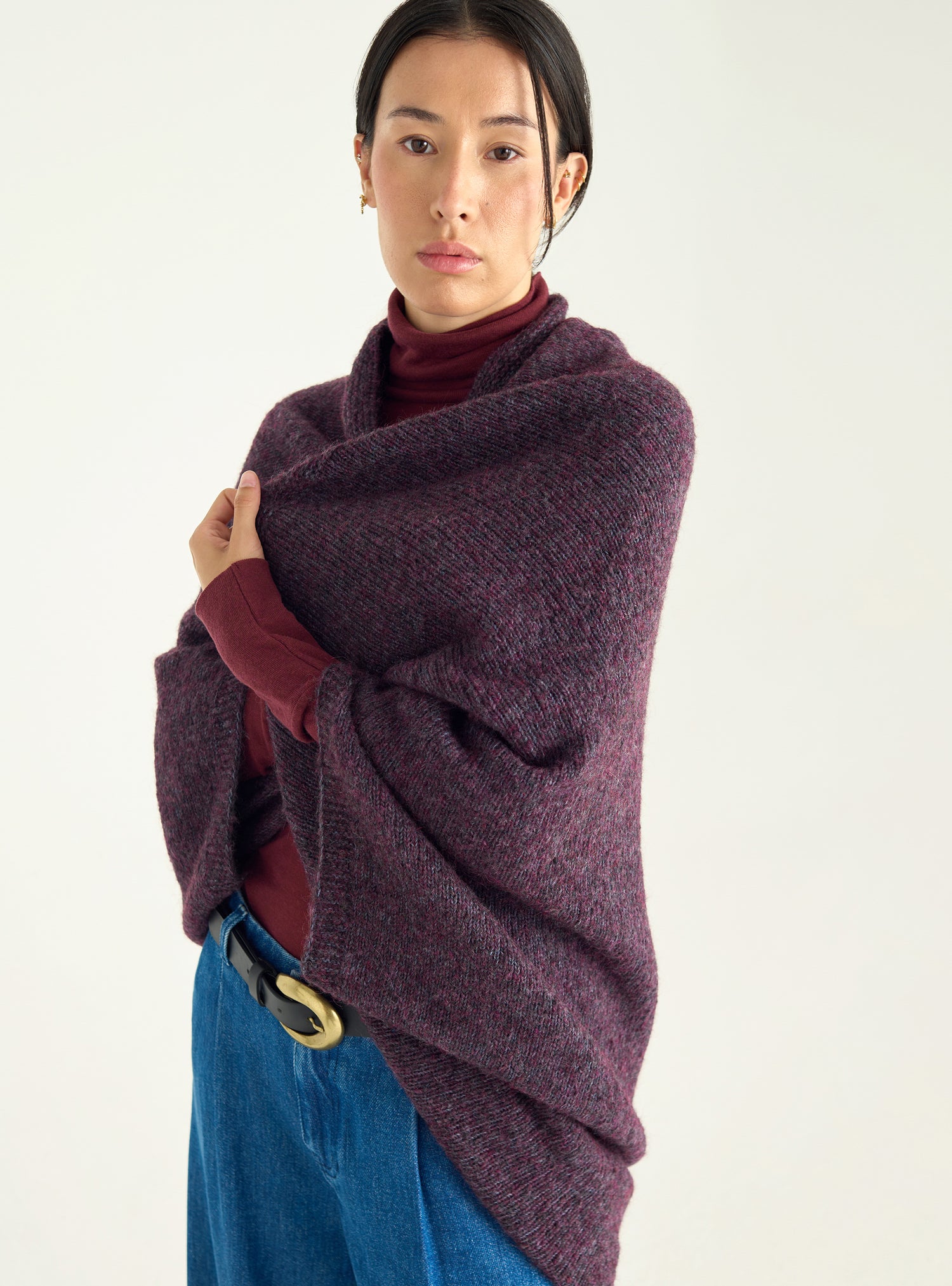 Cardigan sans manches en laine et coton