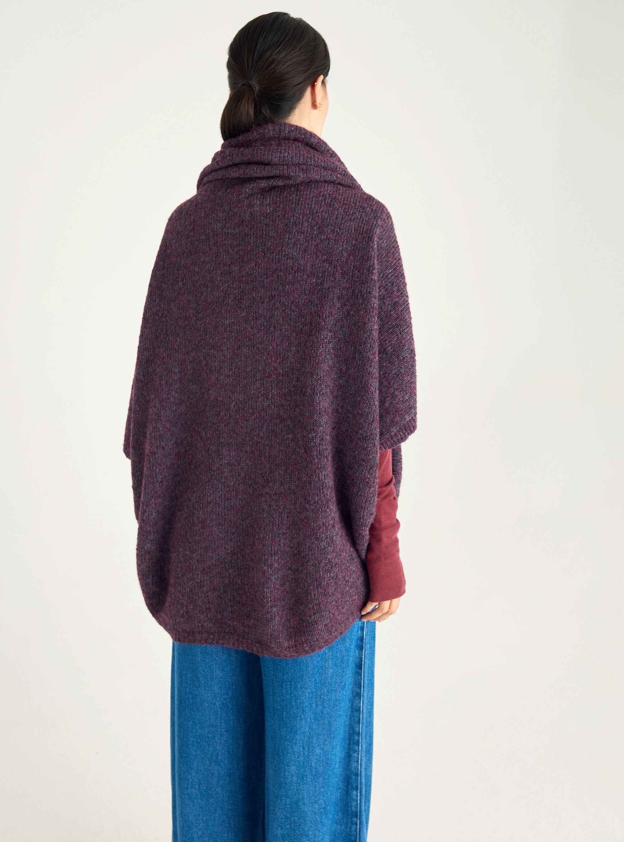 Cardigan sans manches en laine et coton
