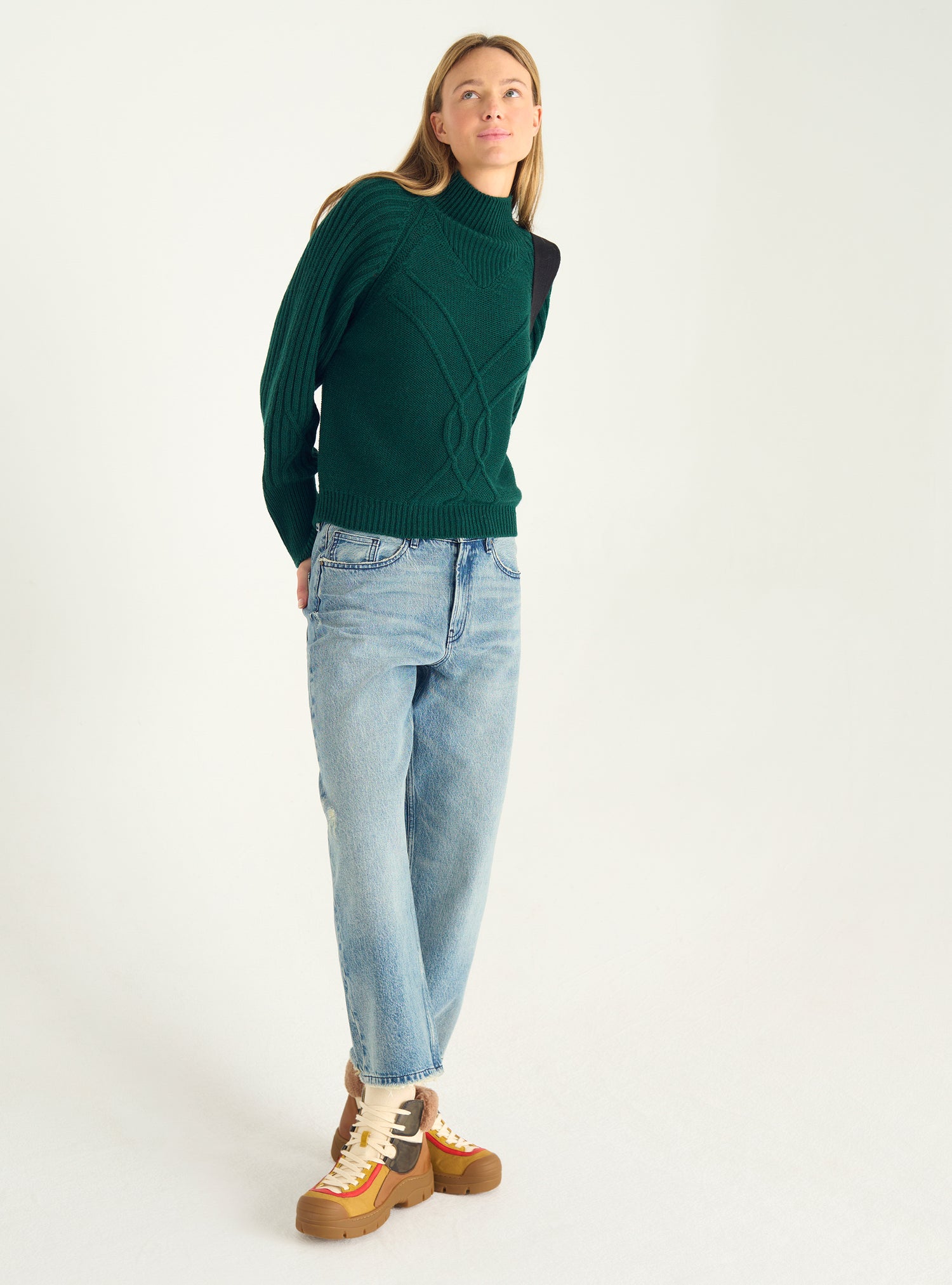 Pull torsadé en laine italienne
