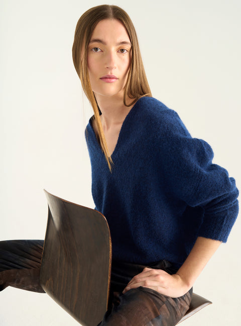 Pull ample en laine naturelle