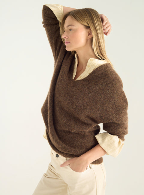 Pull ample en laine naturelle