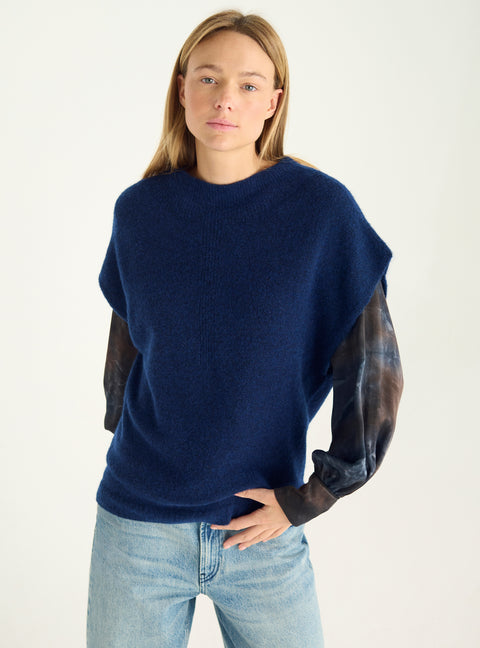 Pull sans manches oversize