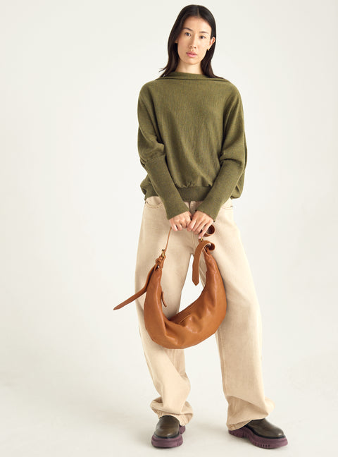 Pull oversize à col drapé