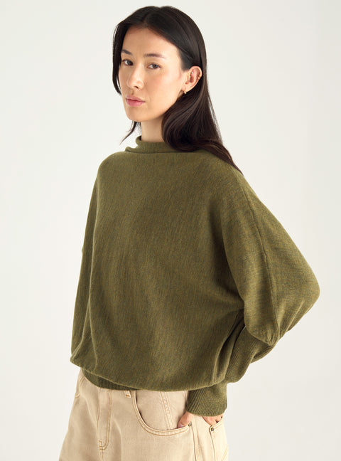 Pull oversize à col drapé