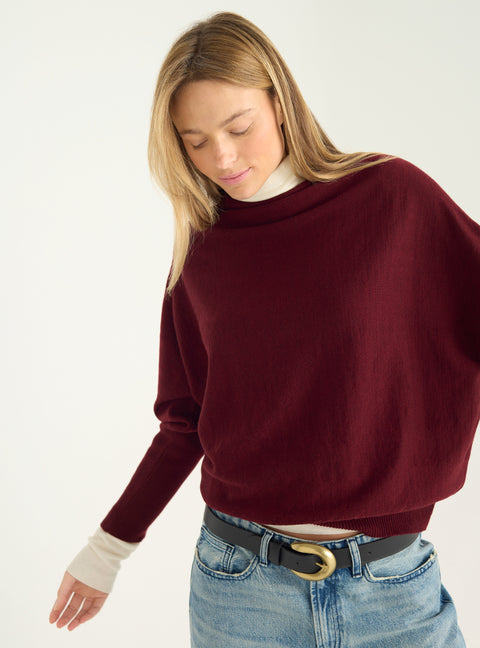 Pull oversize à col drapé