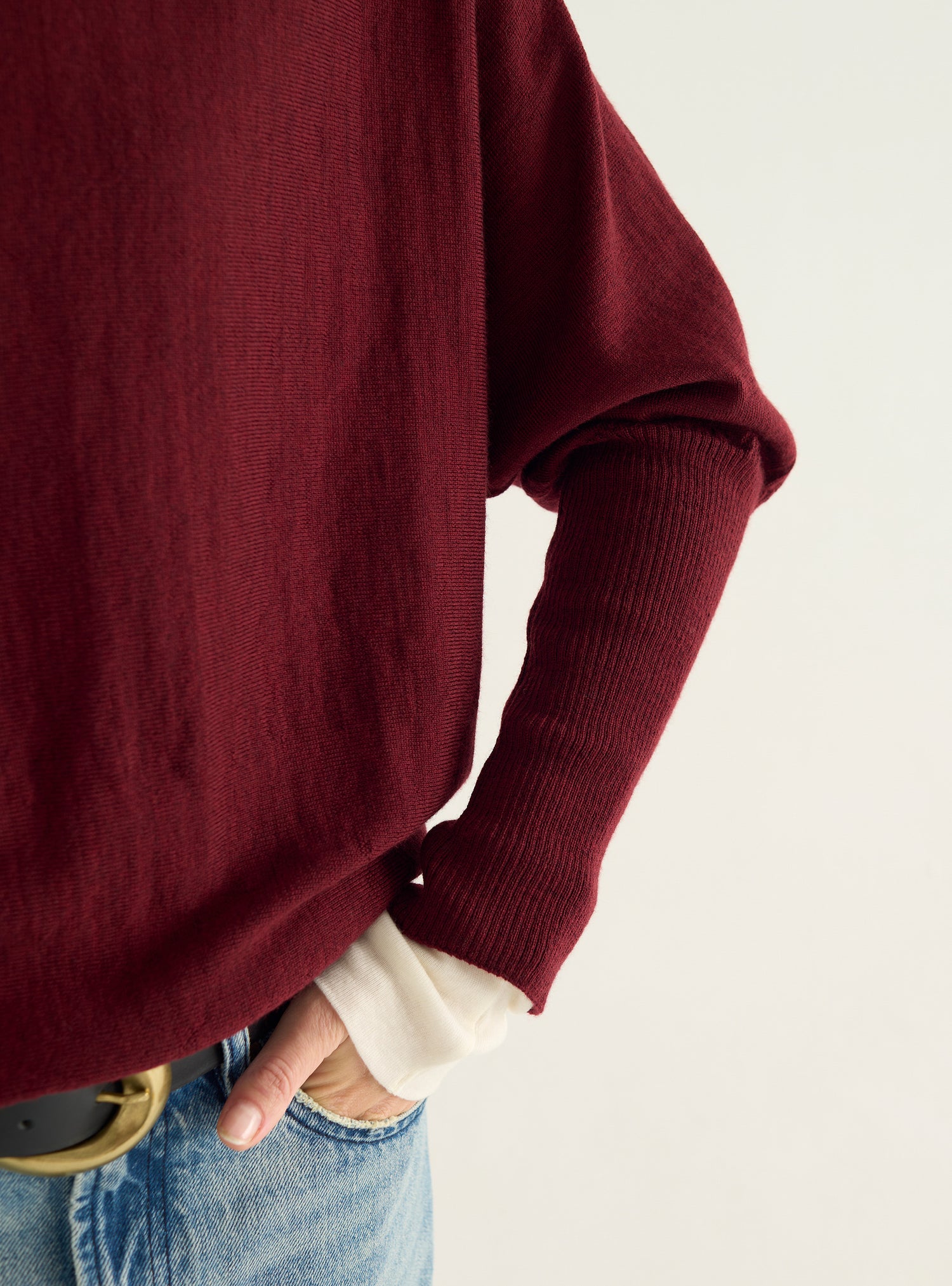 Pull oversize à col drapé