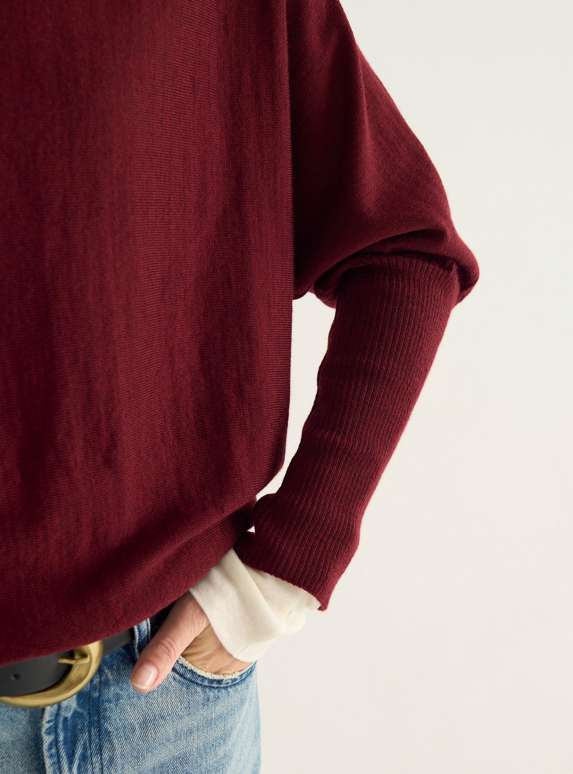 Pull oversize à col drapé