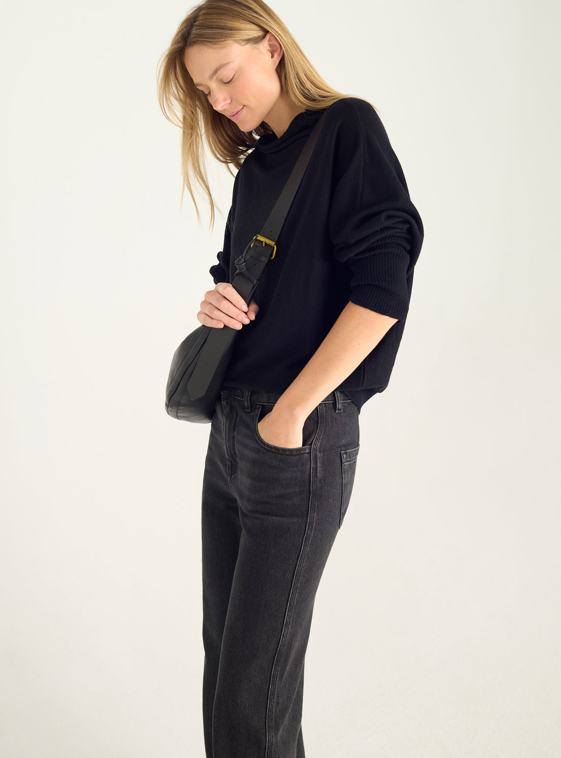 Pull oversize à col drapé