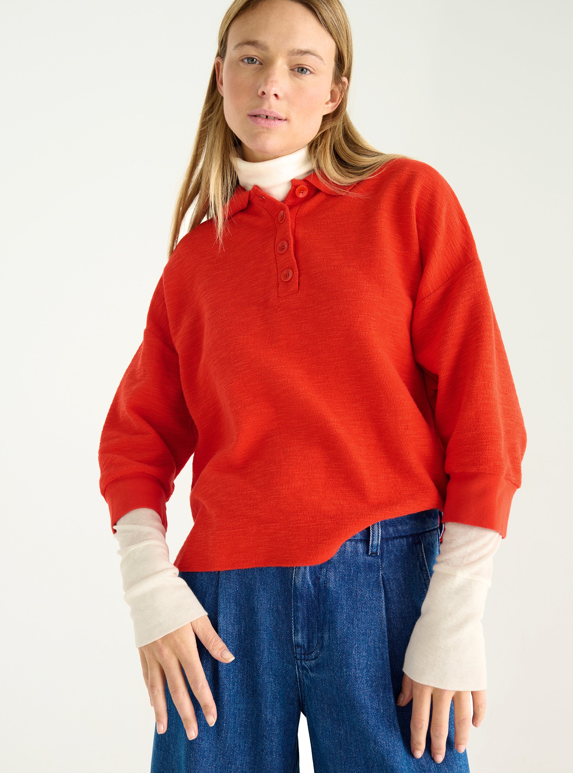 Polo oversized flammé