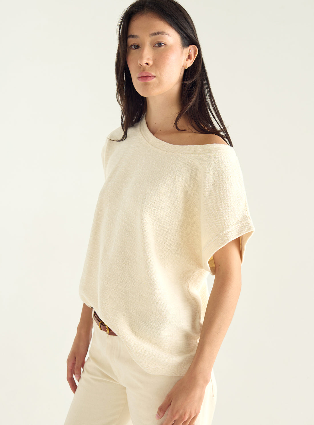 T-shirt ample en interlock flammé