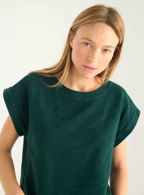 T-shirt ample en interlock flammé