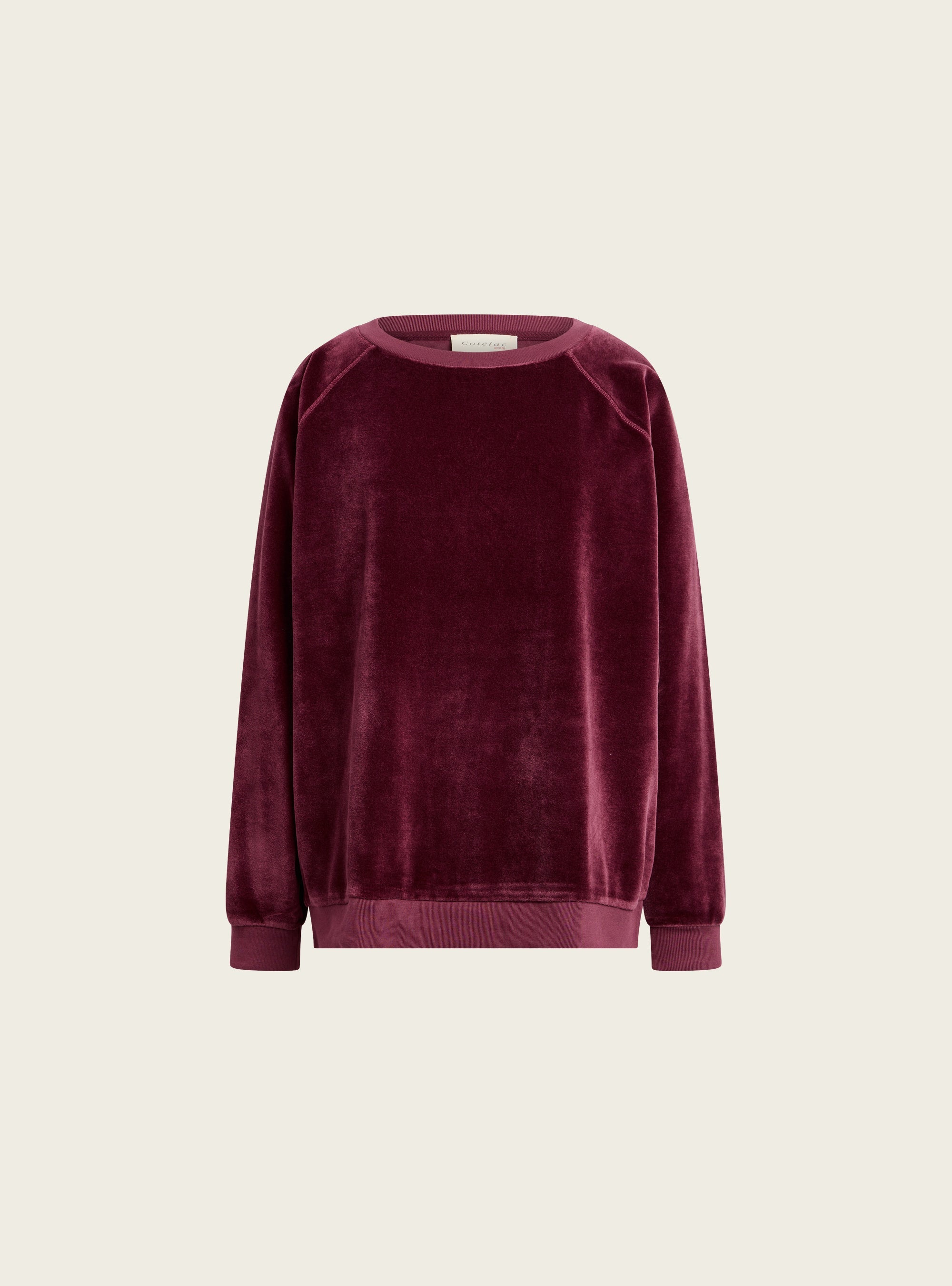 Sweat en velours de coton acoté 