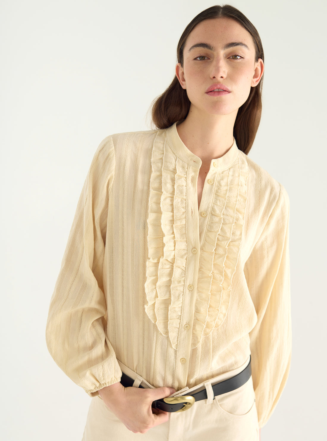 Chemise en coton ajouré