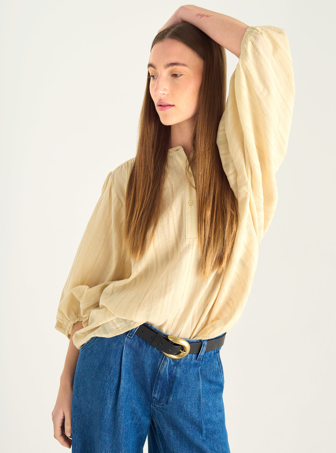 Blouse oversize en coton ajouré