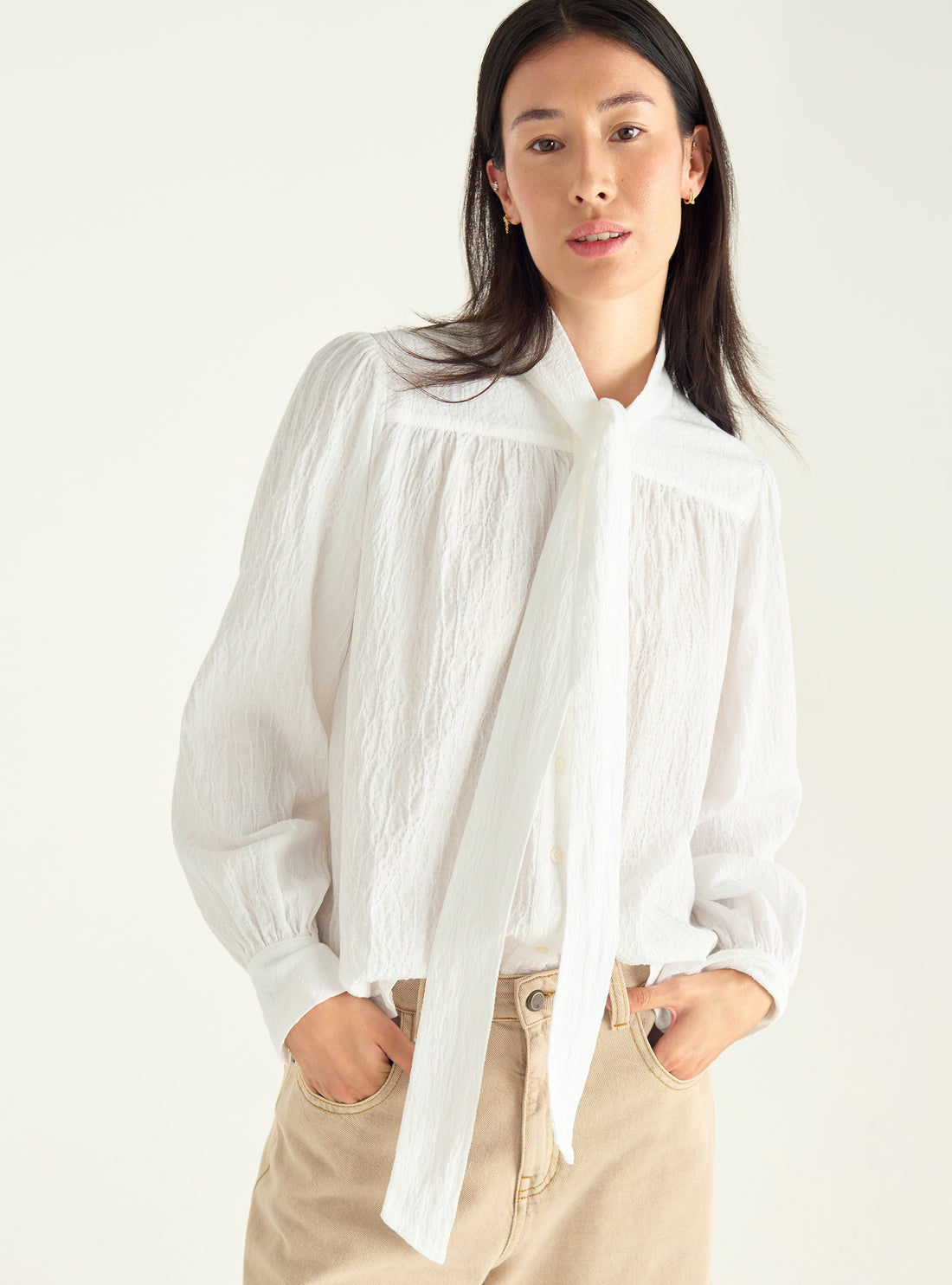 Chemise lavallière ample