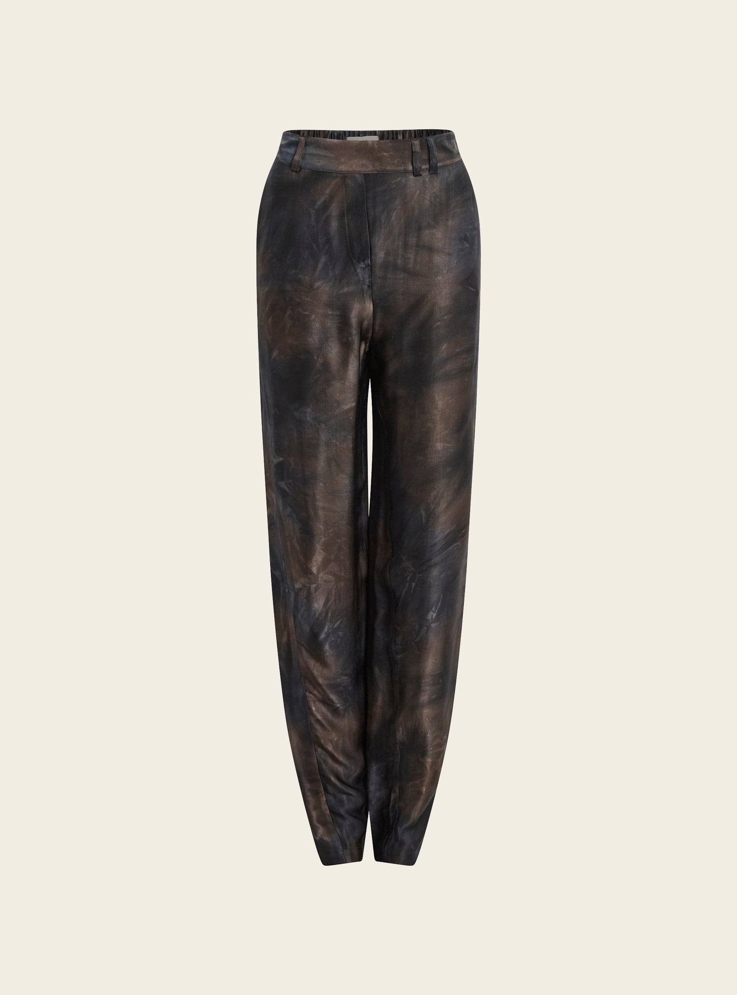 Pantalon fluide imprimé acoté 