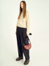 Pantalon large chevronné